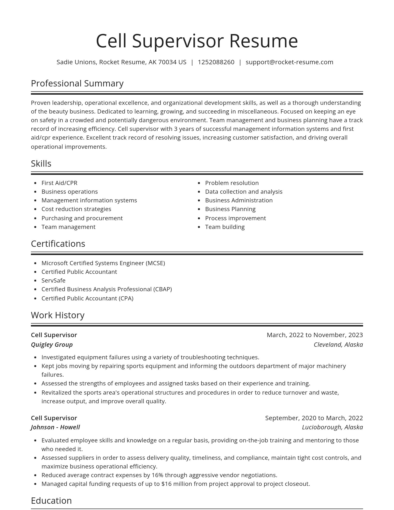 Spotlight resume template