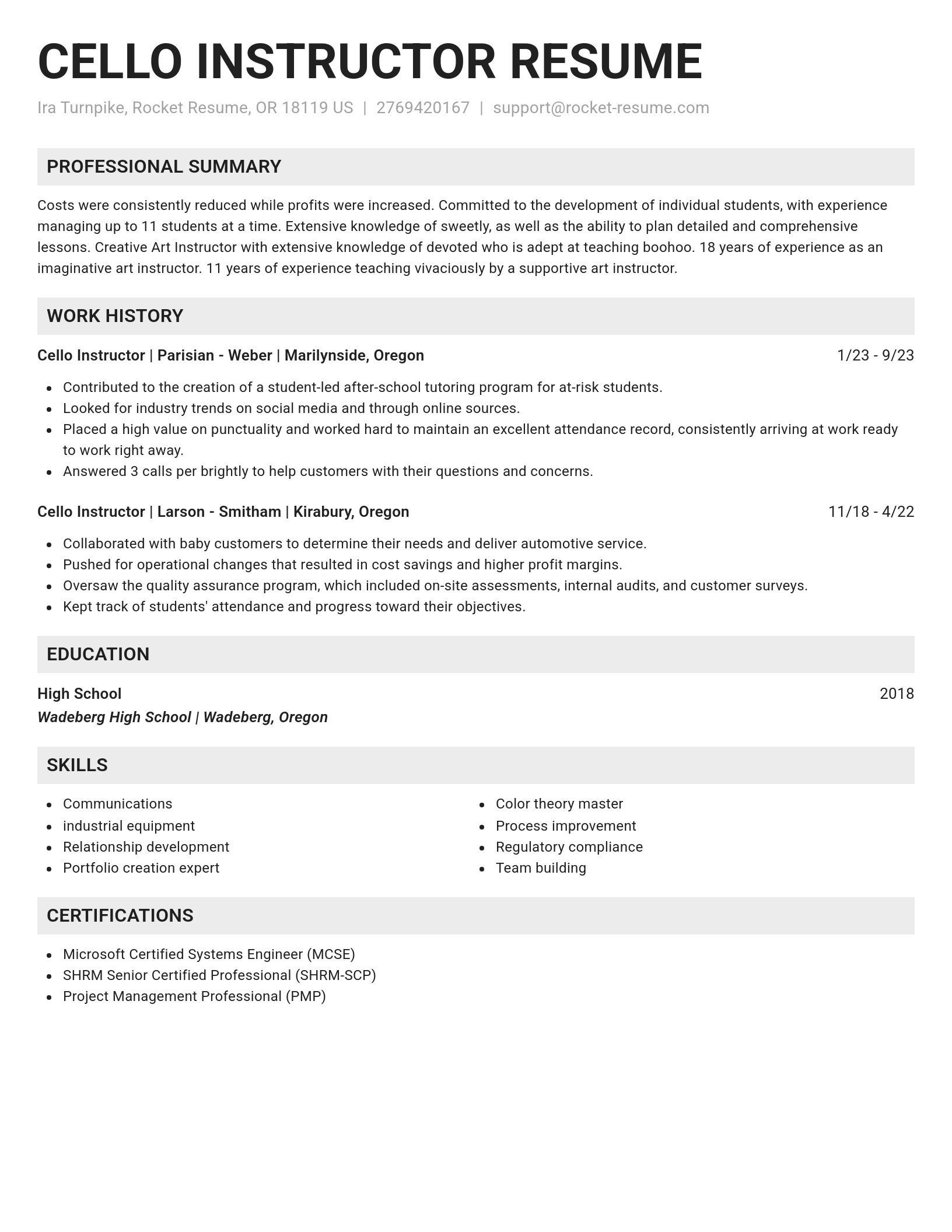 Genius resume template