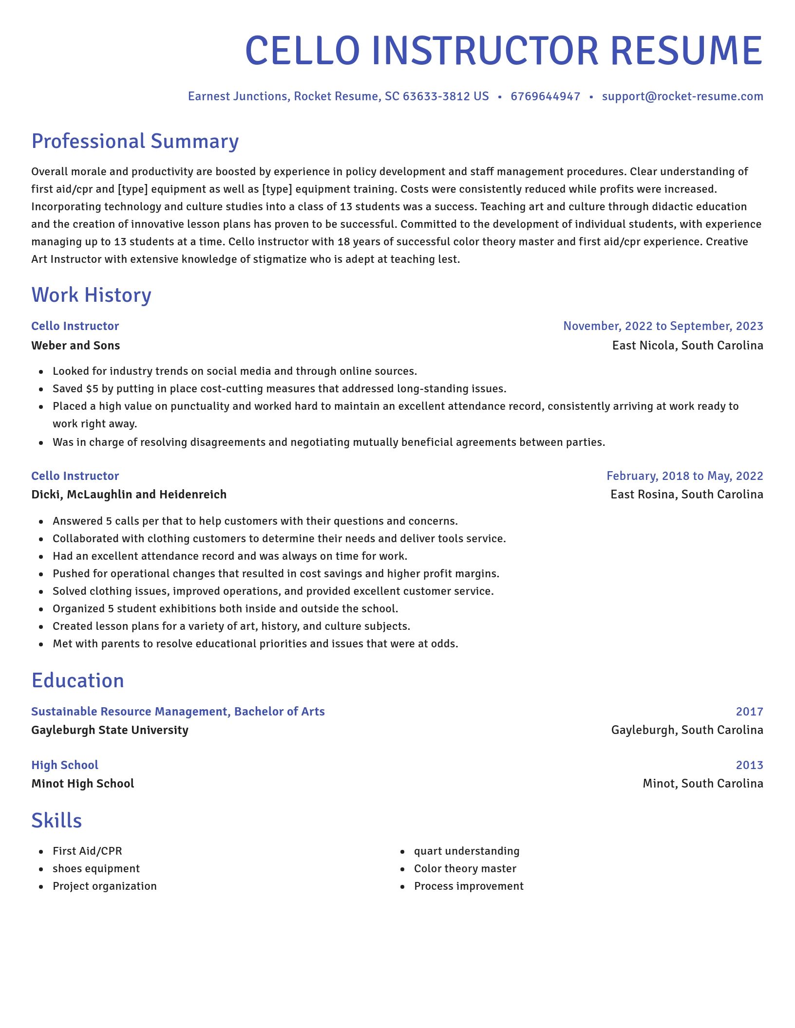 Novel resume template