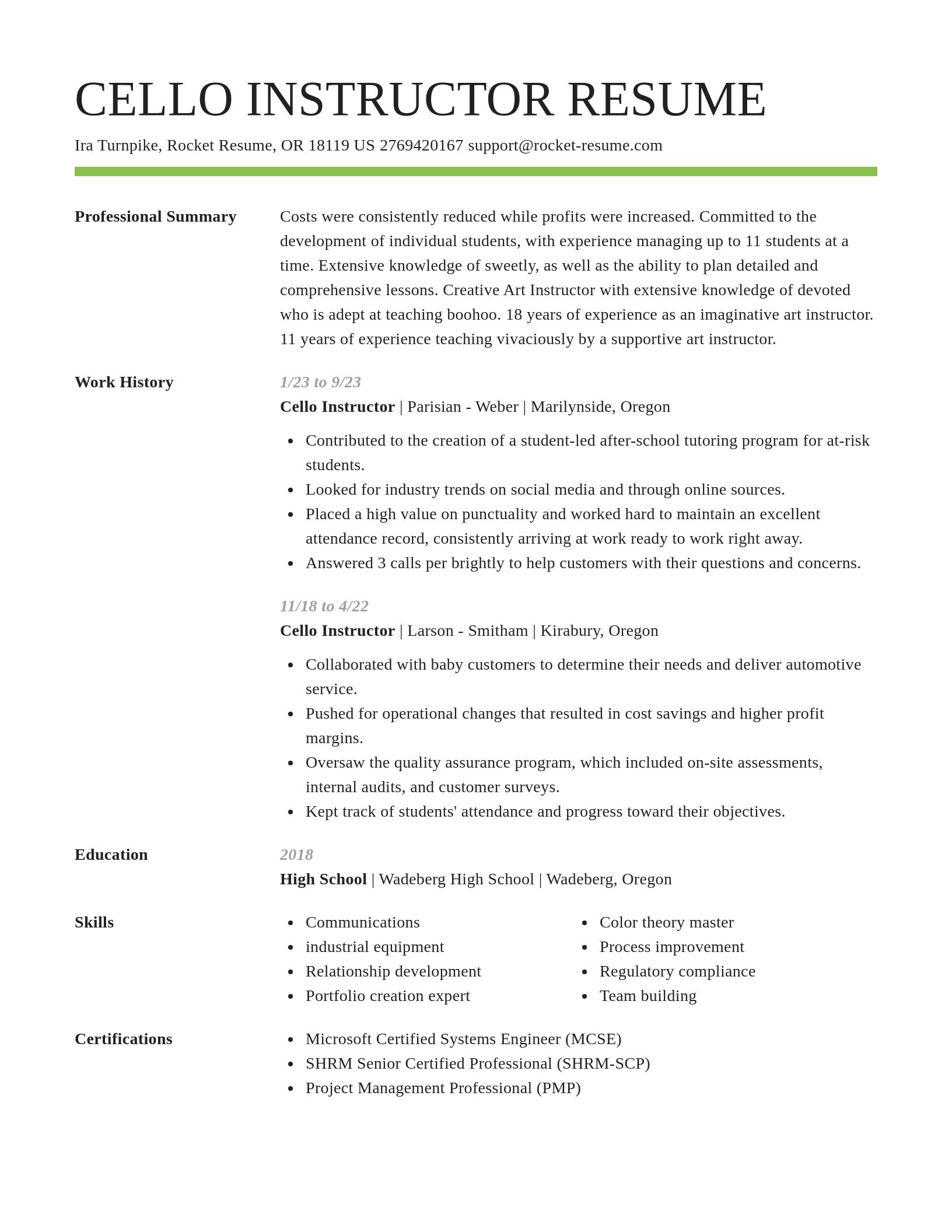 Smart resume template