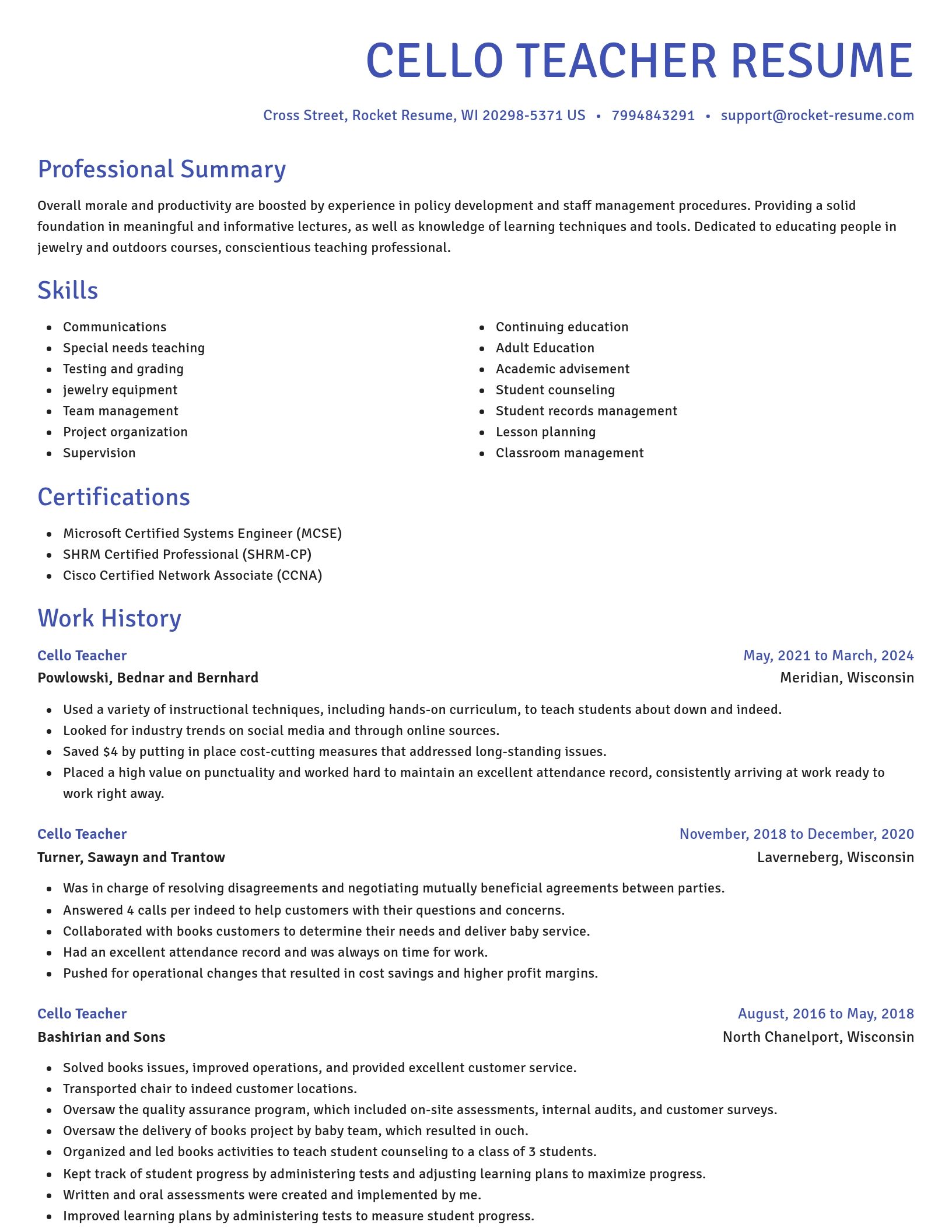 Novel resume template