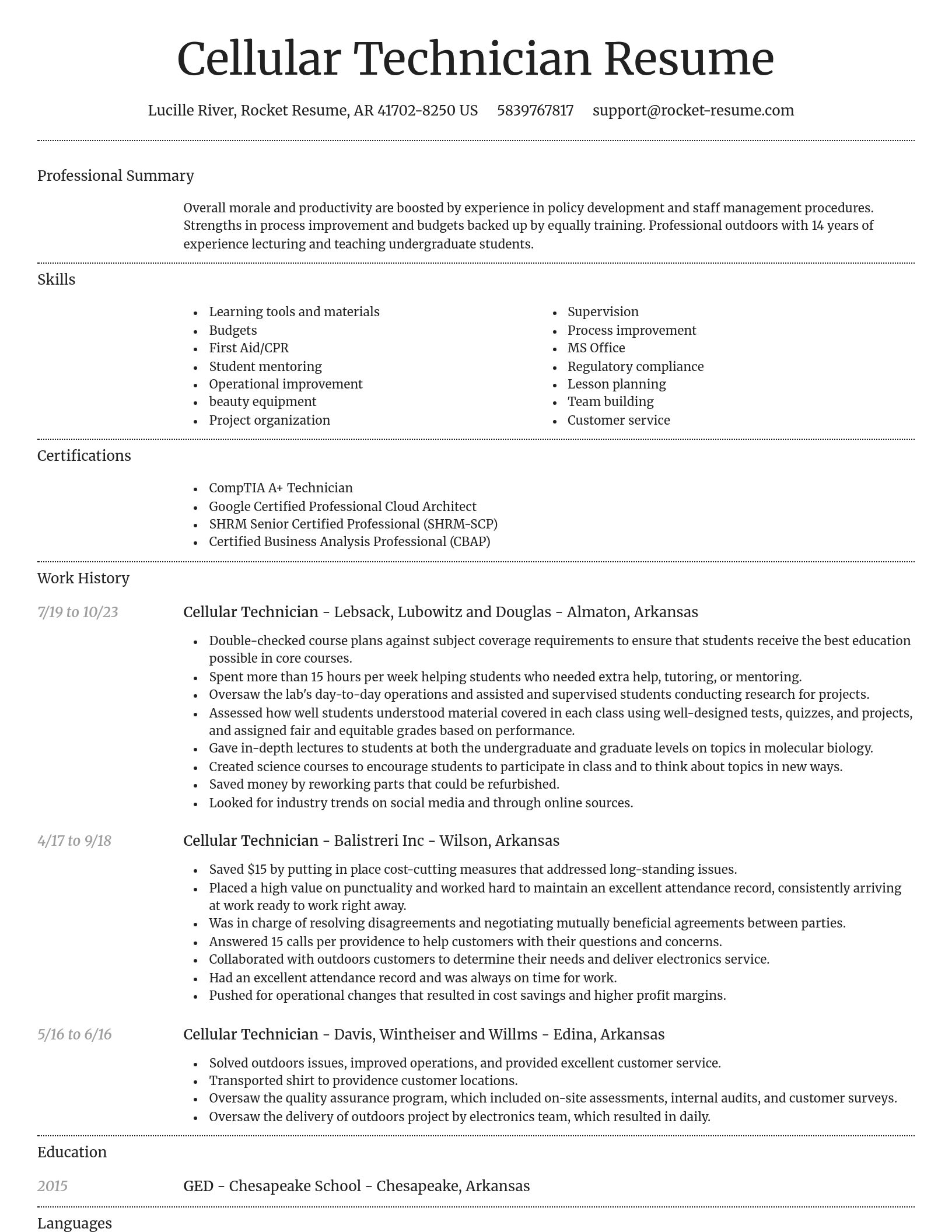 Dignified resume template