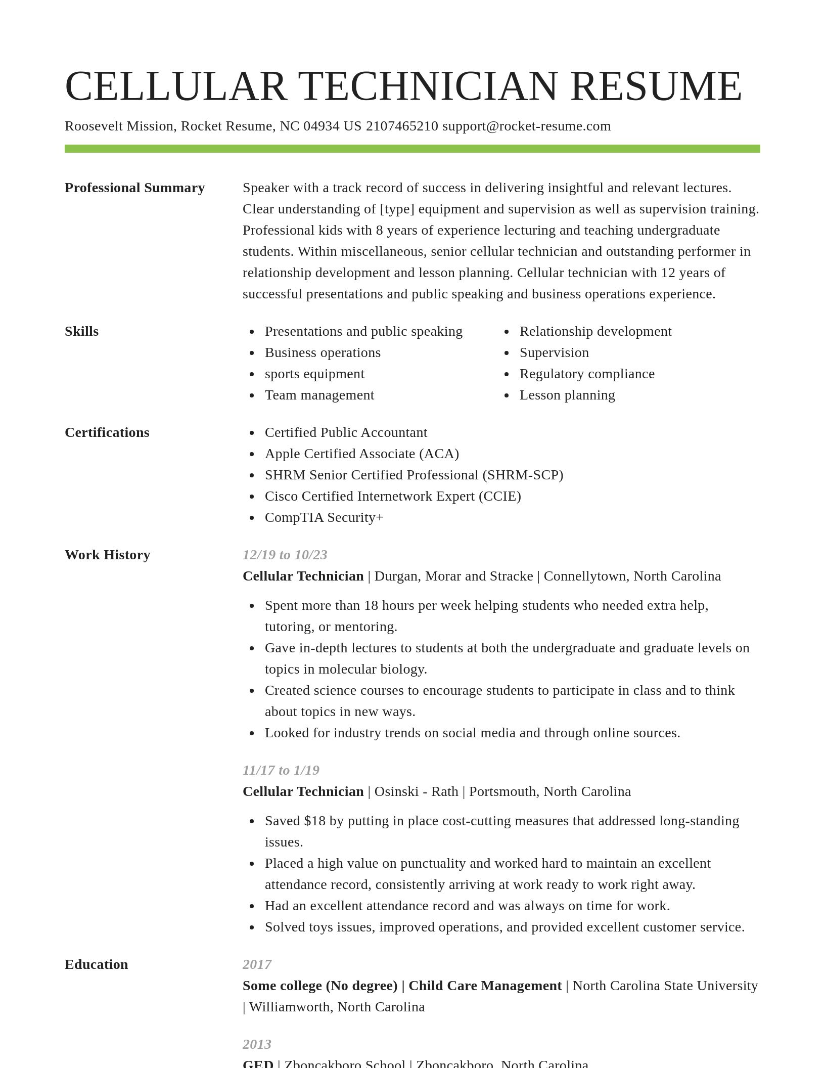Smart resume template