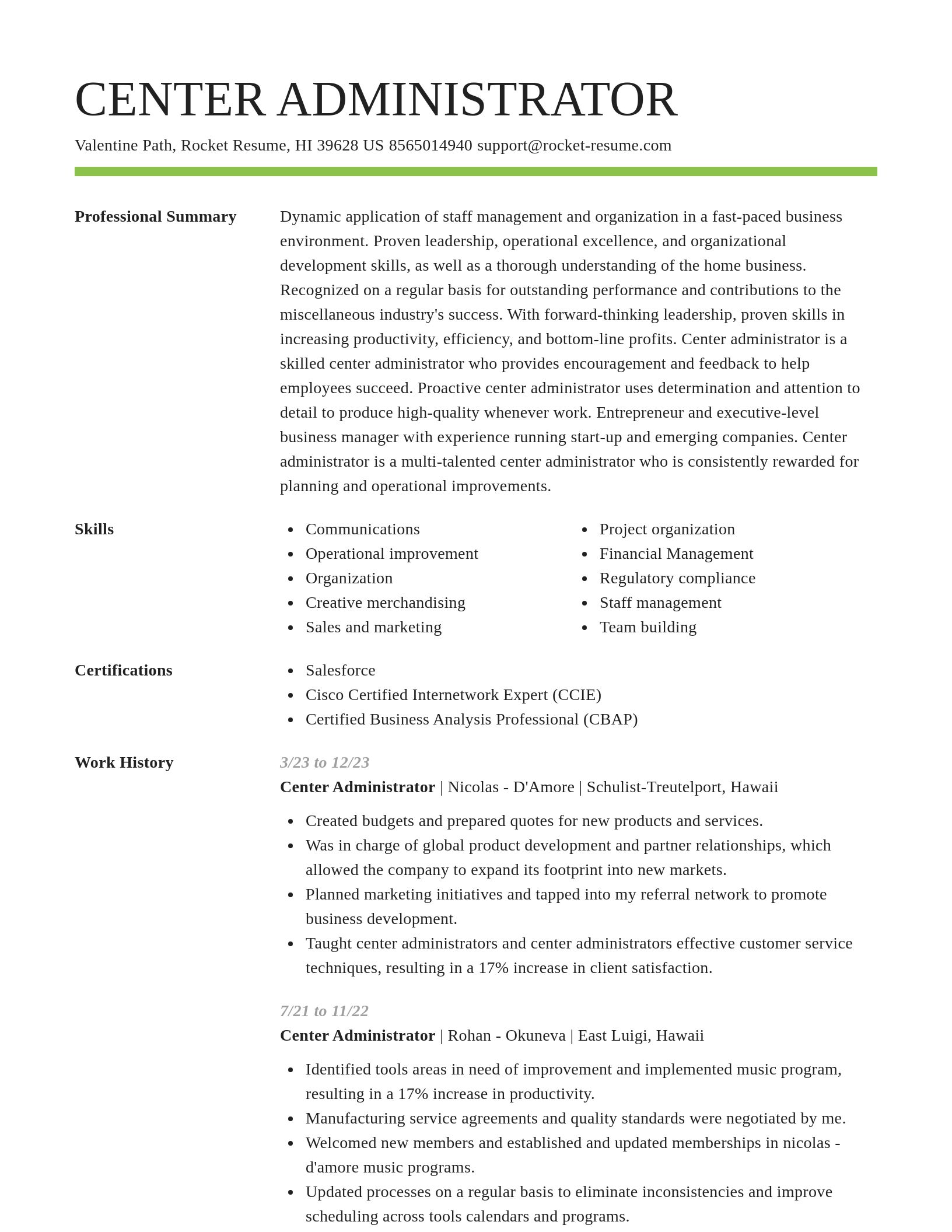 Smart resume template