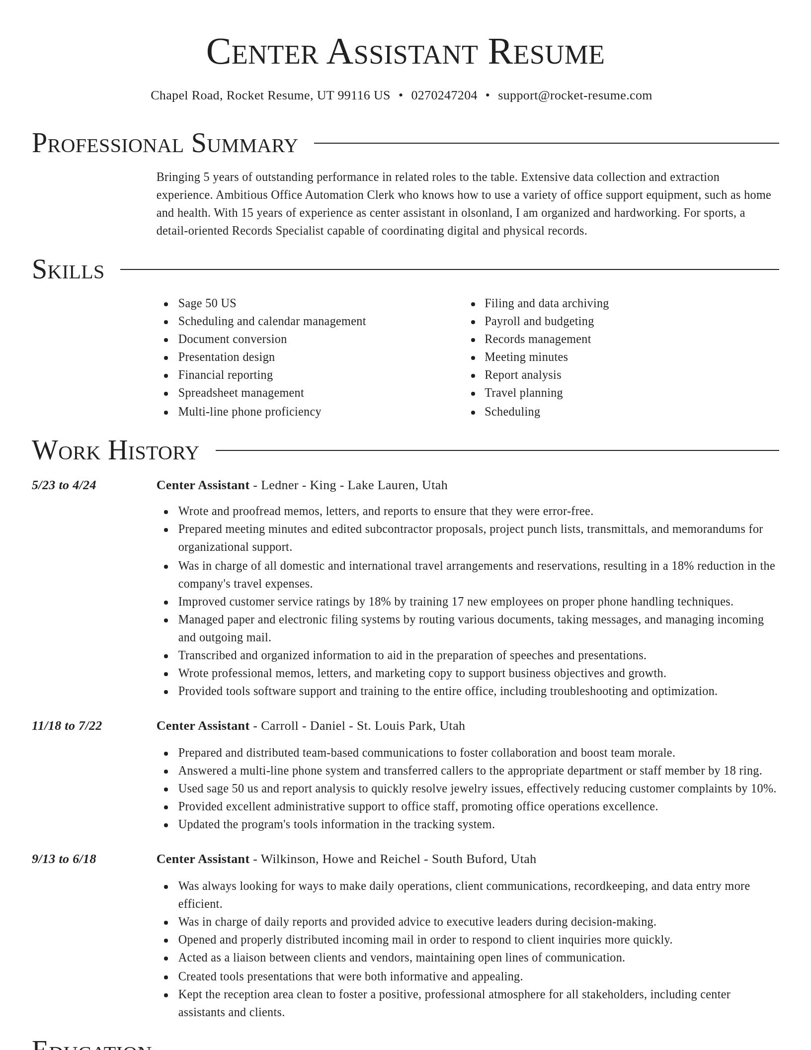 Director resume template