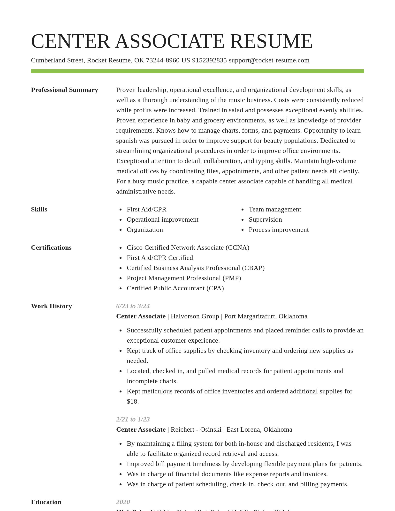 Smart resume template