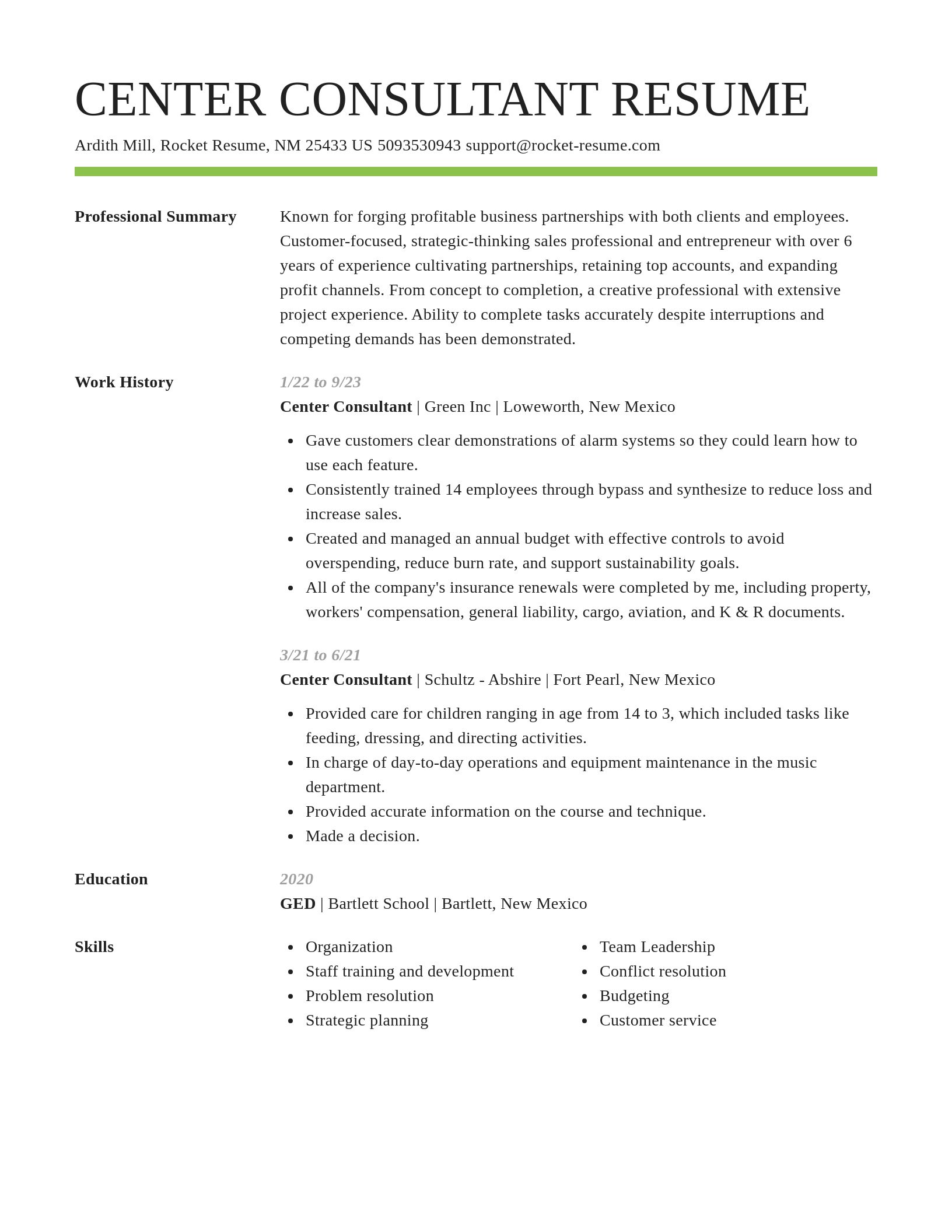 Smart resume template