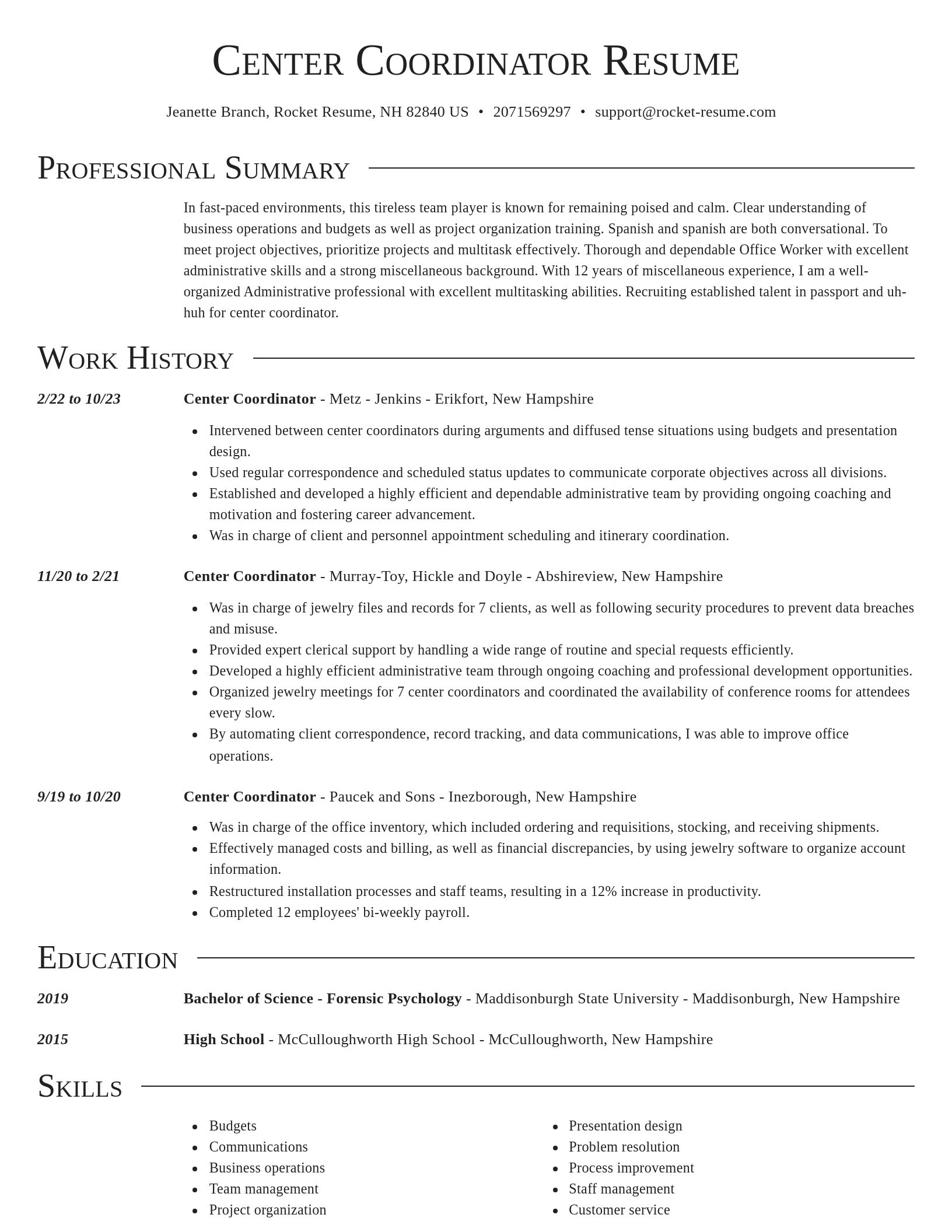 Director resume template