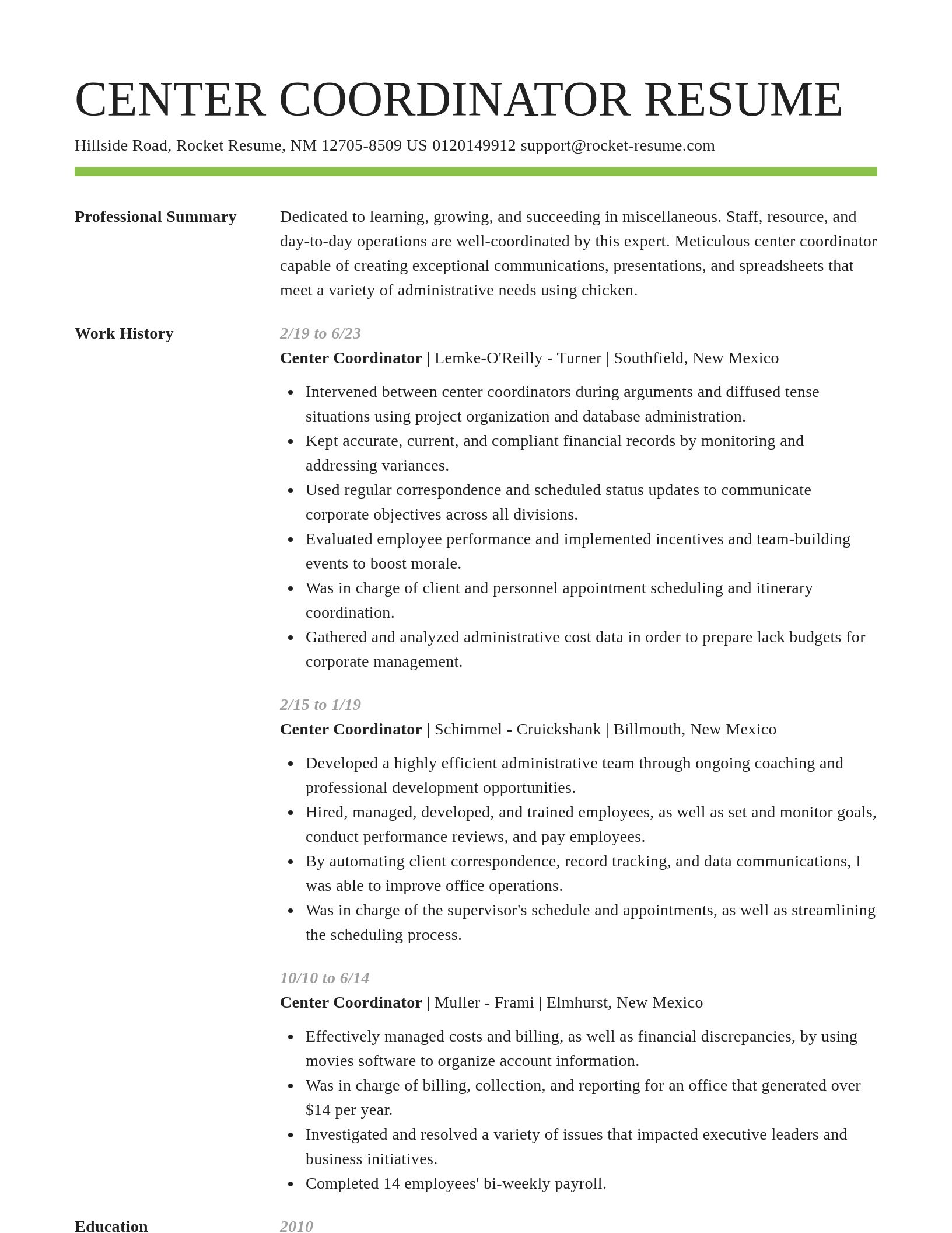 Smart resume template