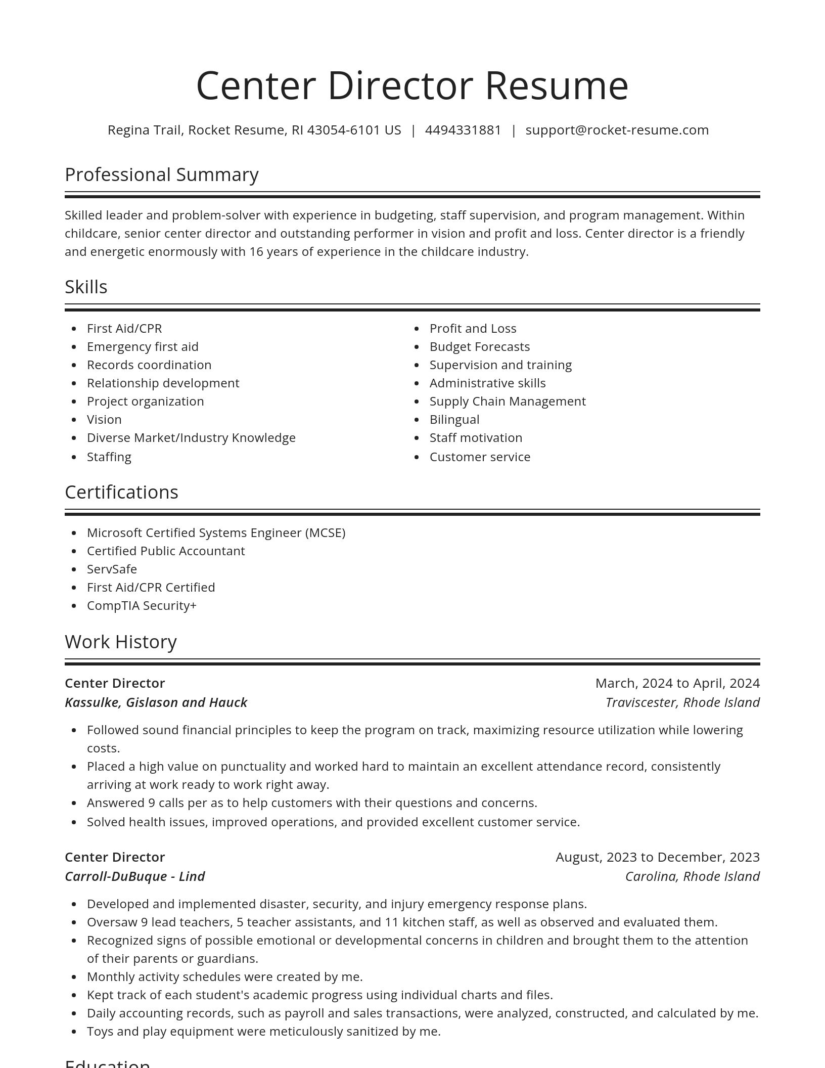 Spotlight resume template