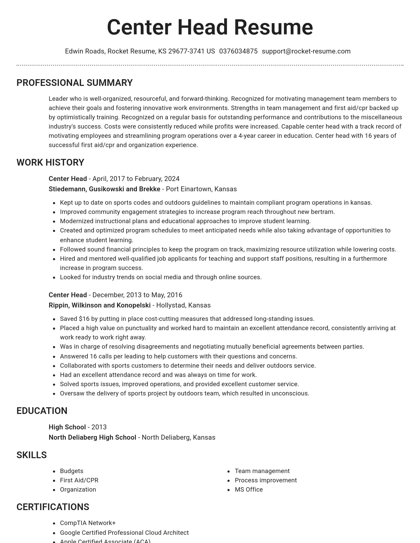 Brilliant resume template