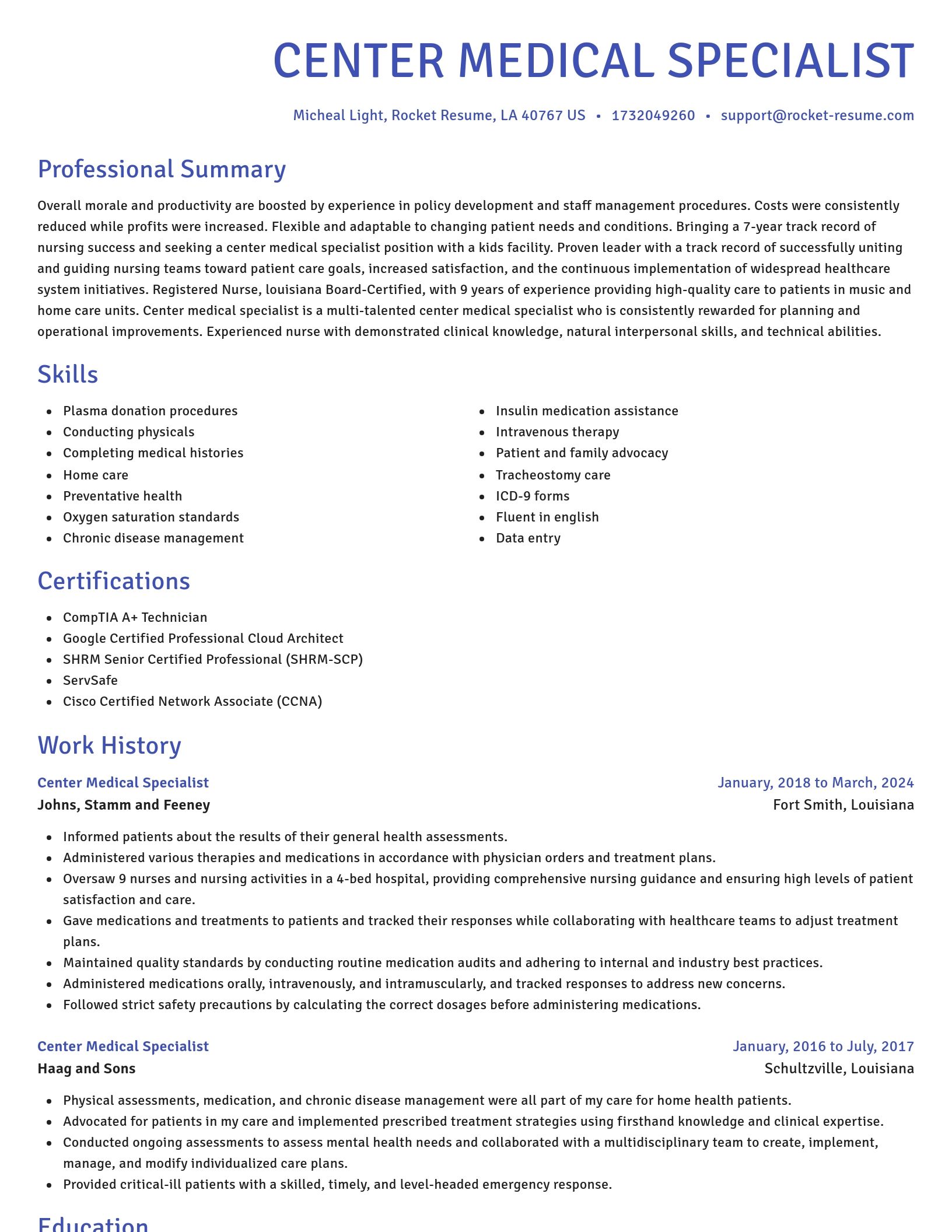 Novel resume template