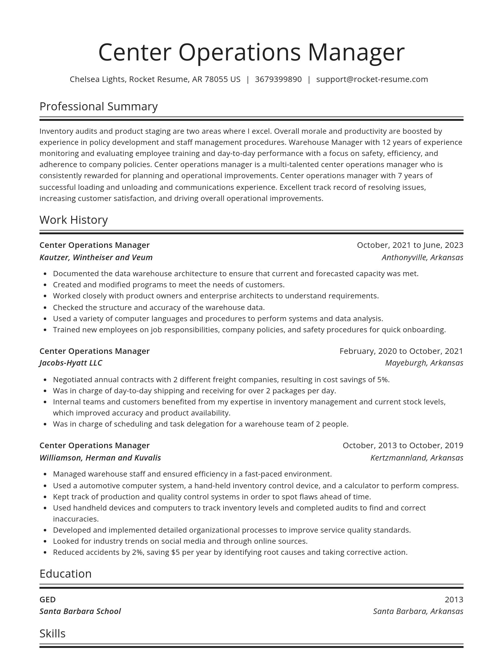 Spotlight resume template