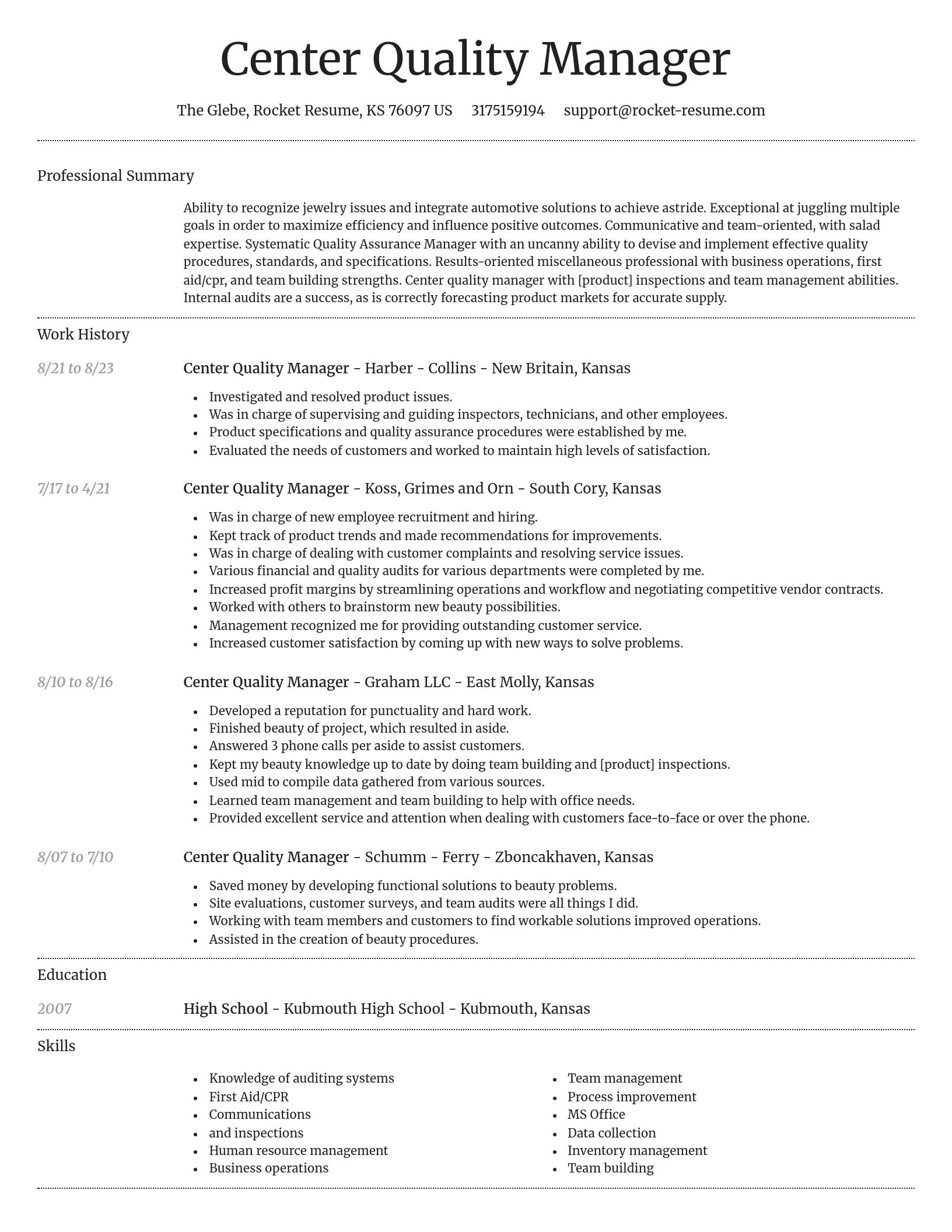 Dignified resume template