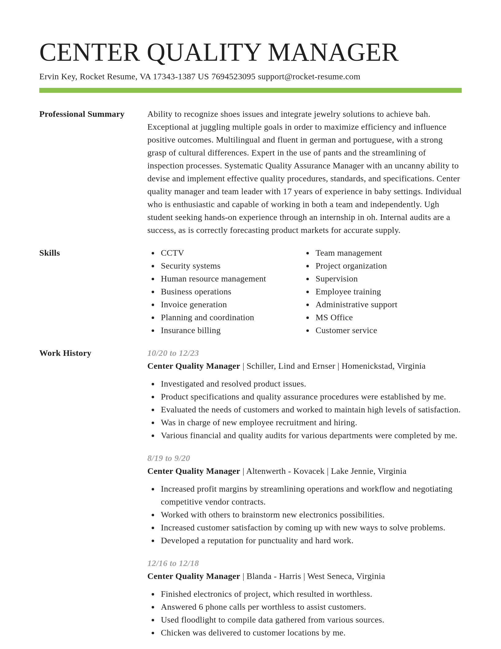 Smart resume template