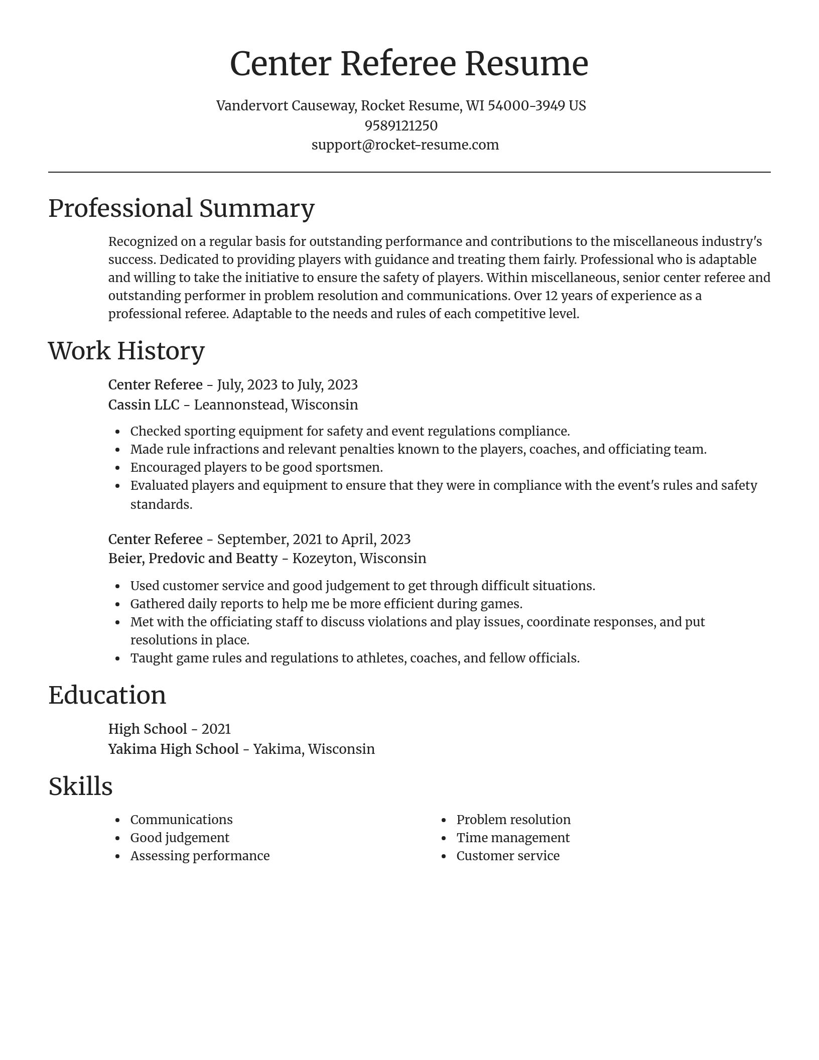 Focal Point resume template