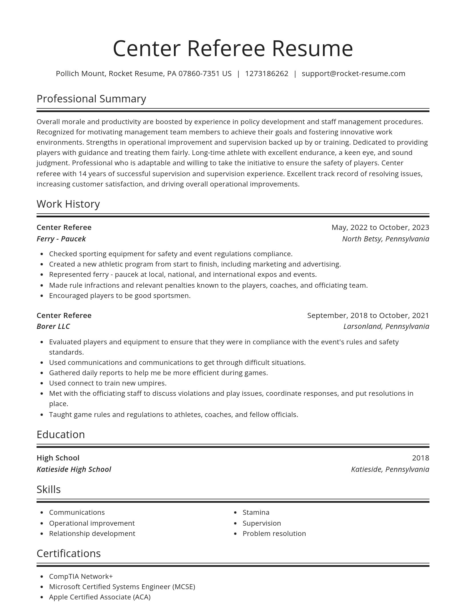 Spotlight resume template