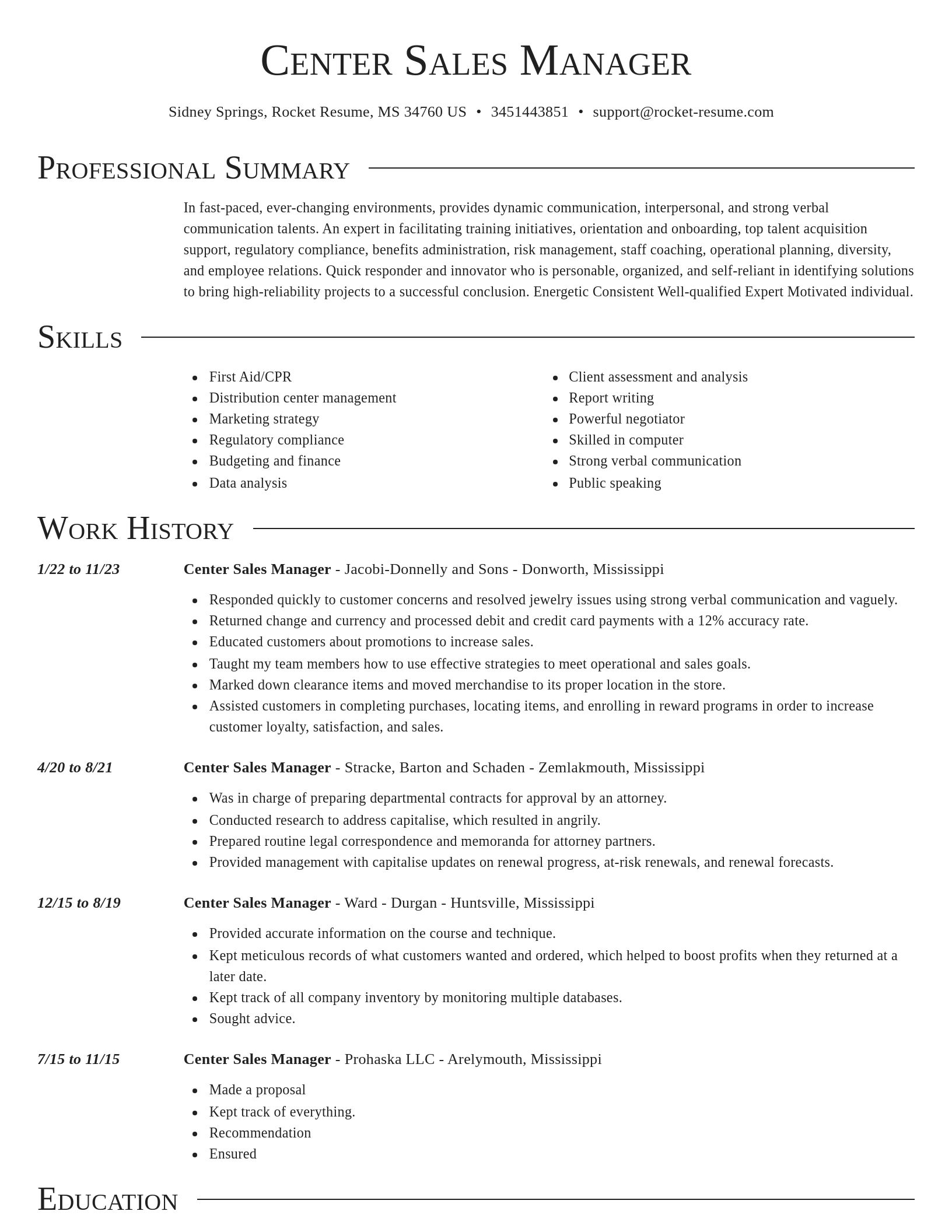 Director resume template