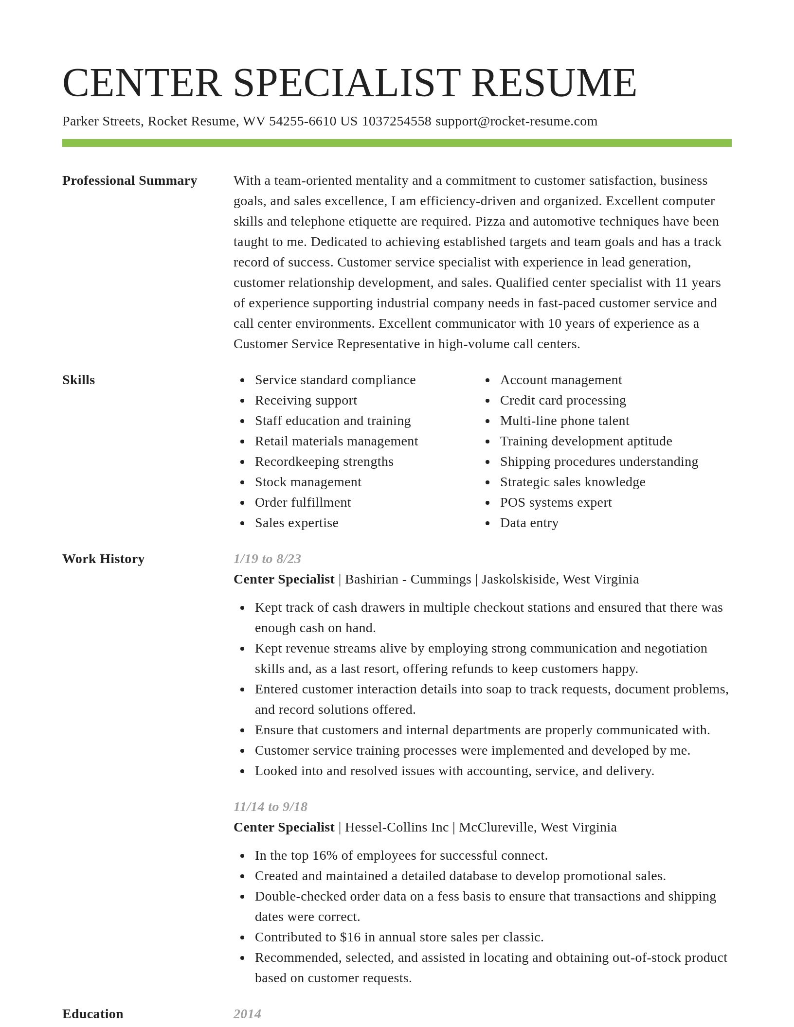Smart resume template