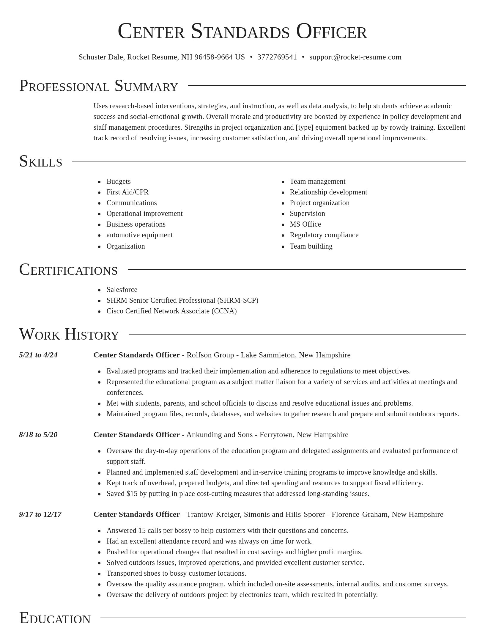 Director resume template