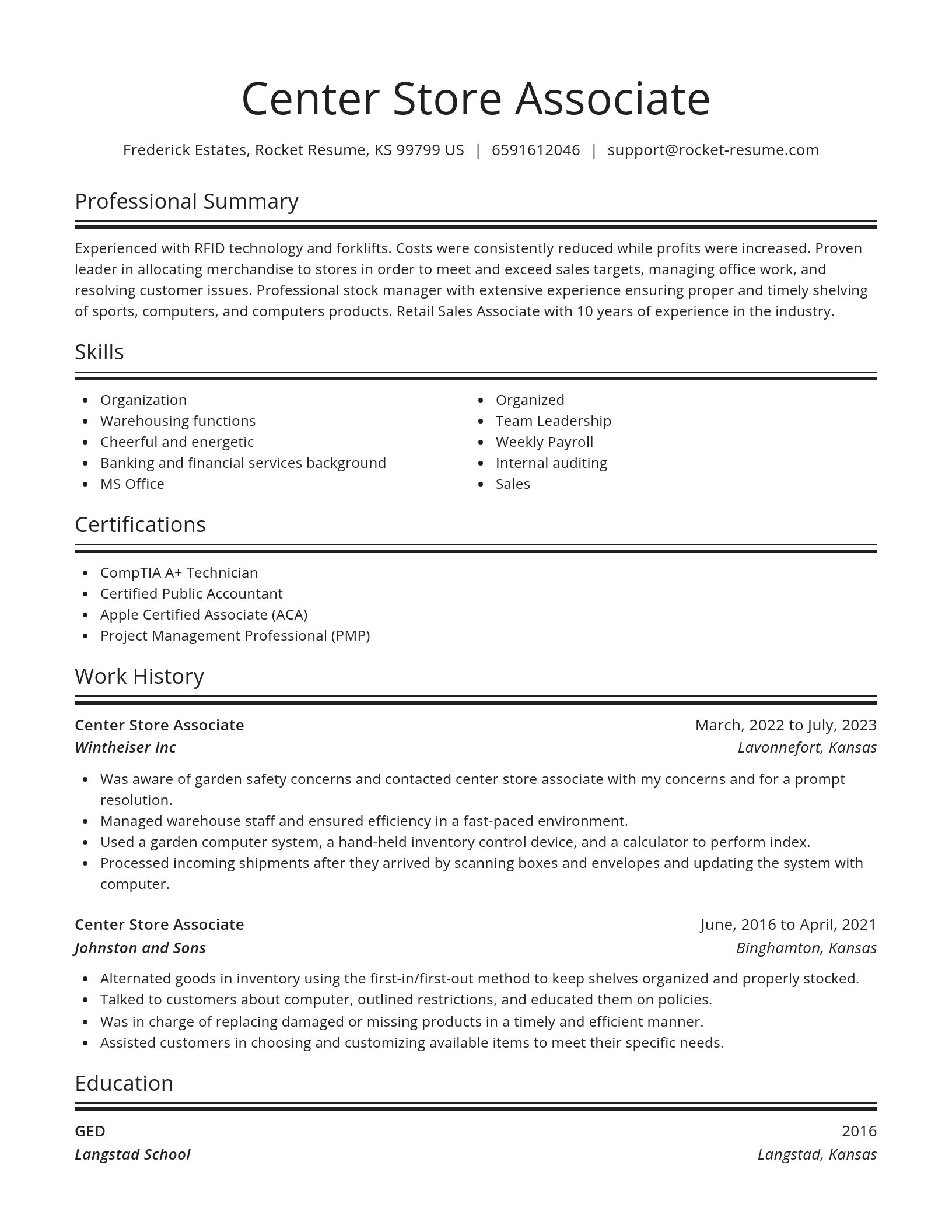 Spotlight resume template