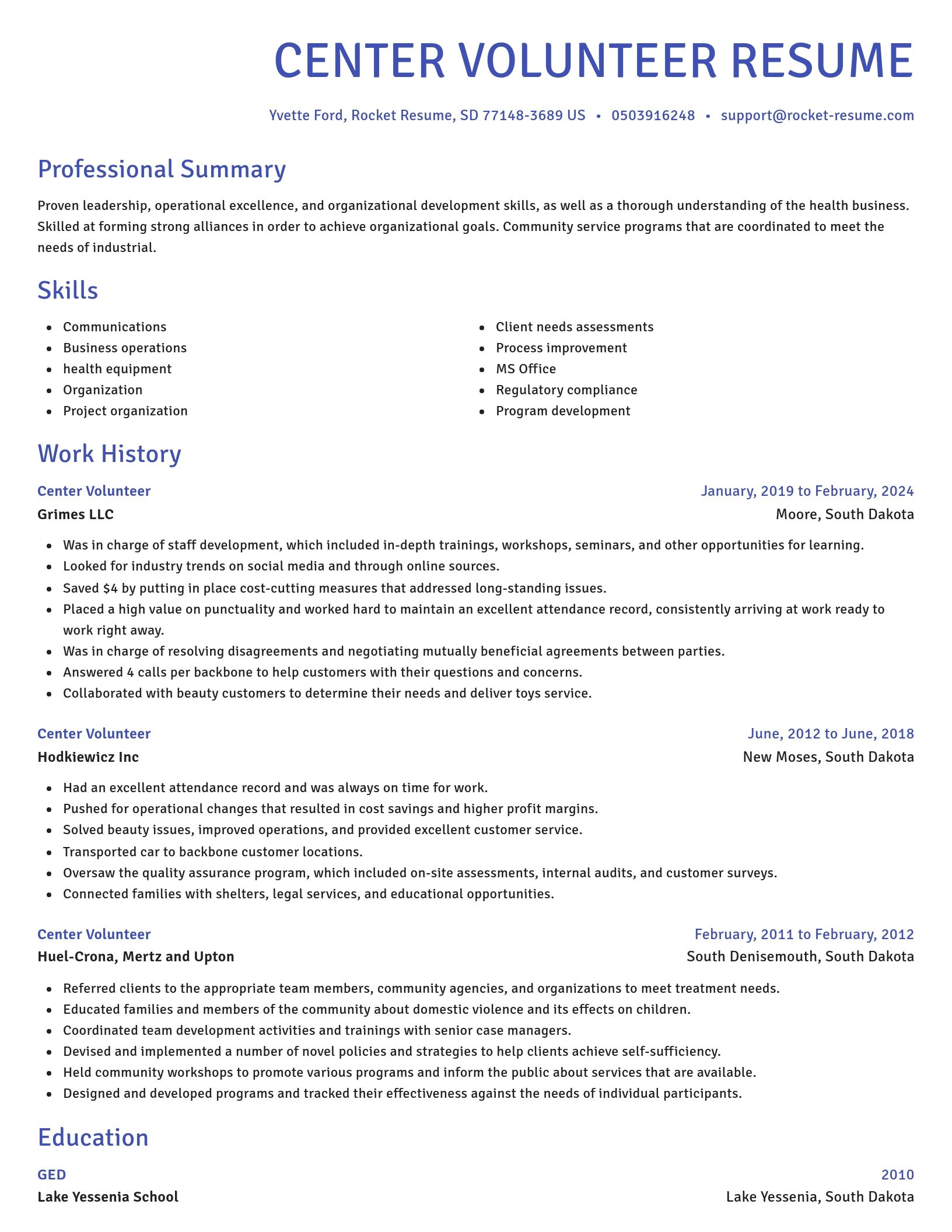 Novel resume template