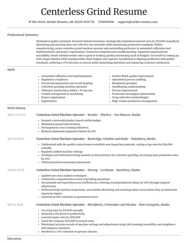 Dignified resume template