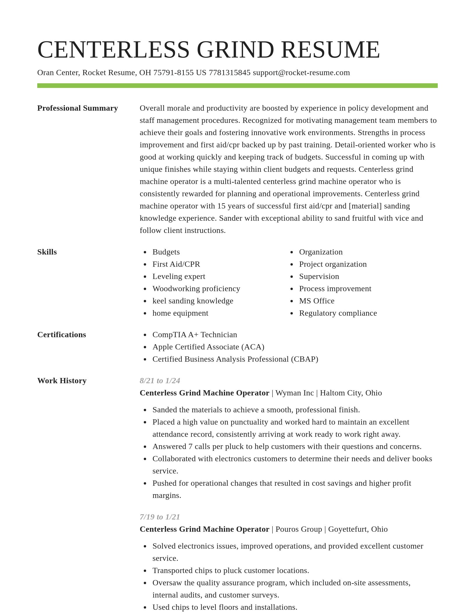 Smart resume template