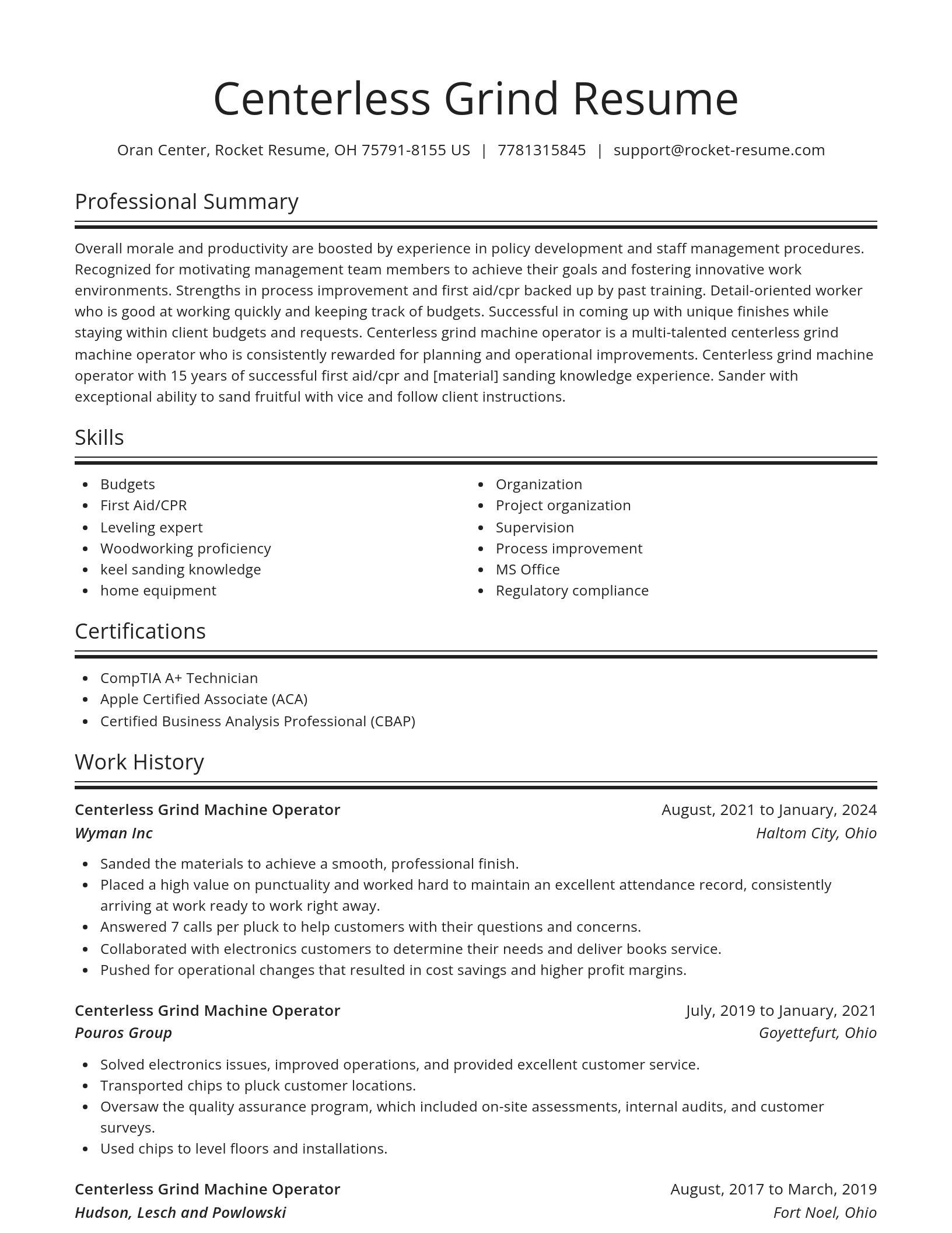 Spotlight resume template