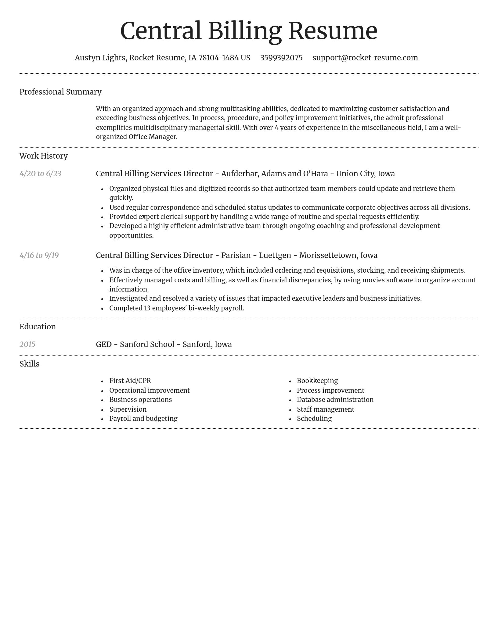 Dignified resume template