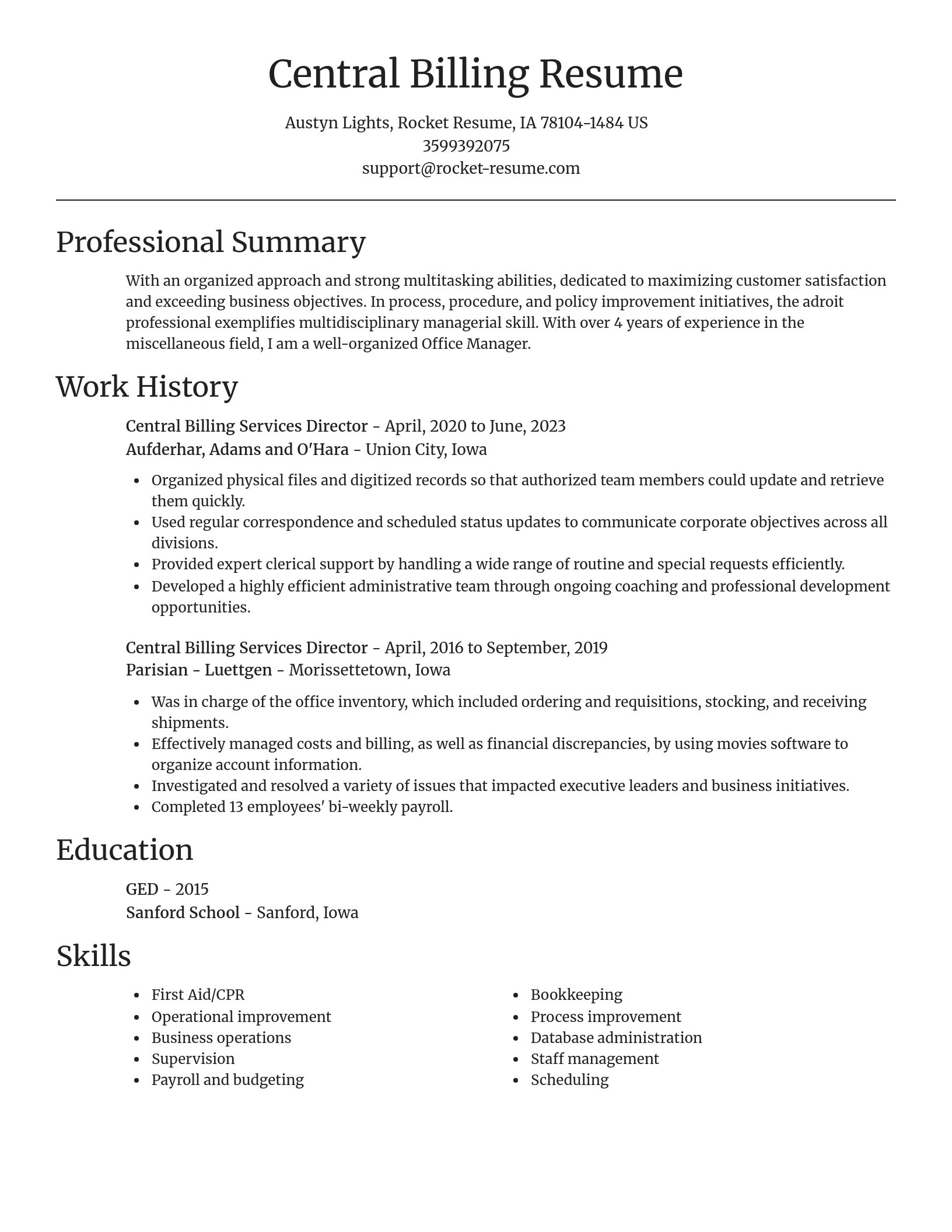 Focal Point resume template