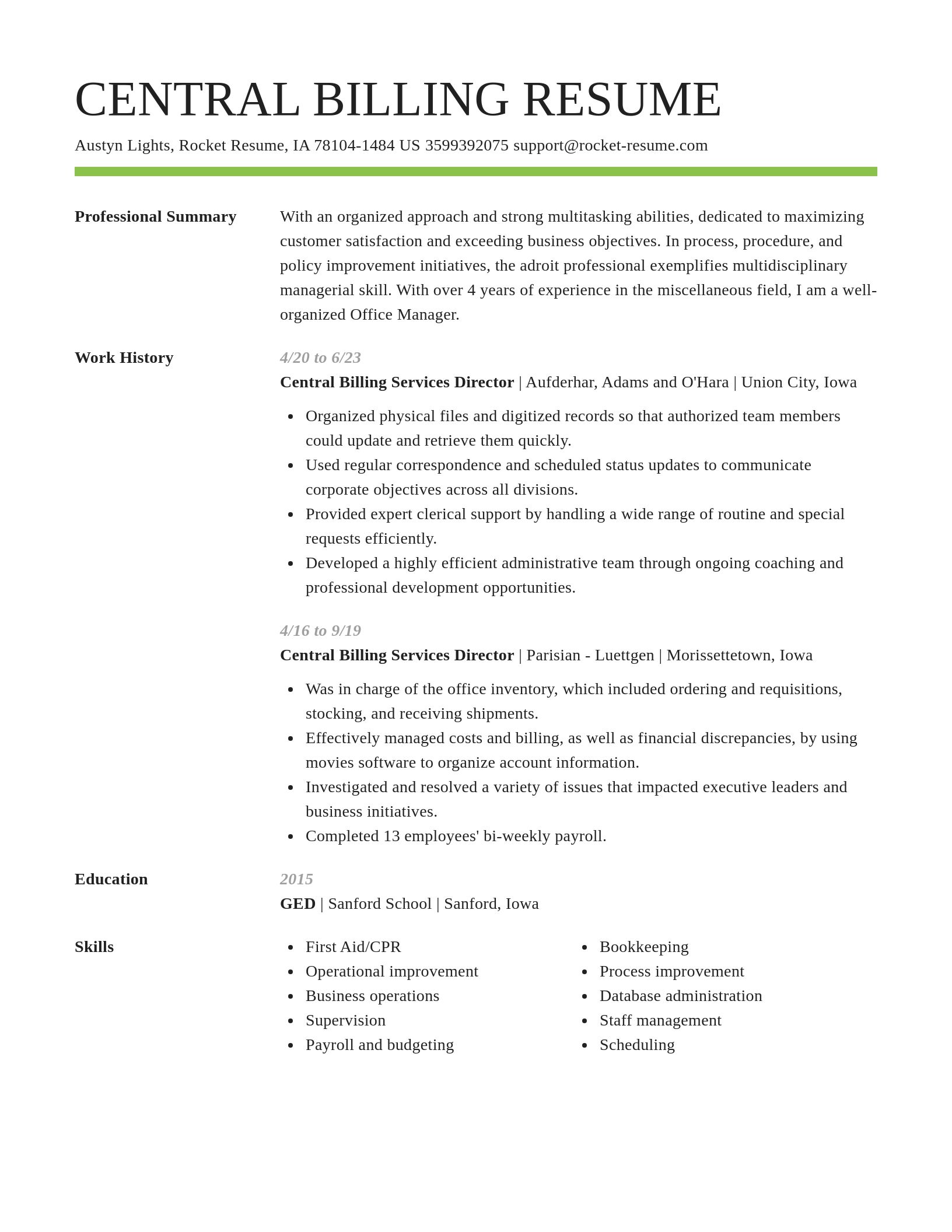 Smart resume template
