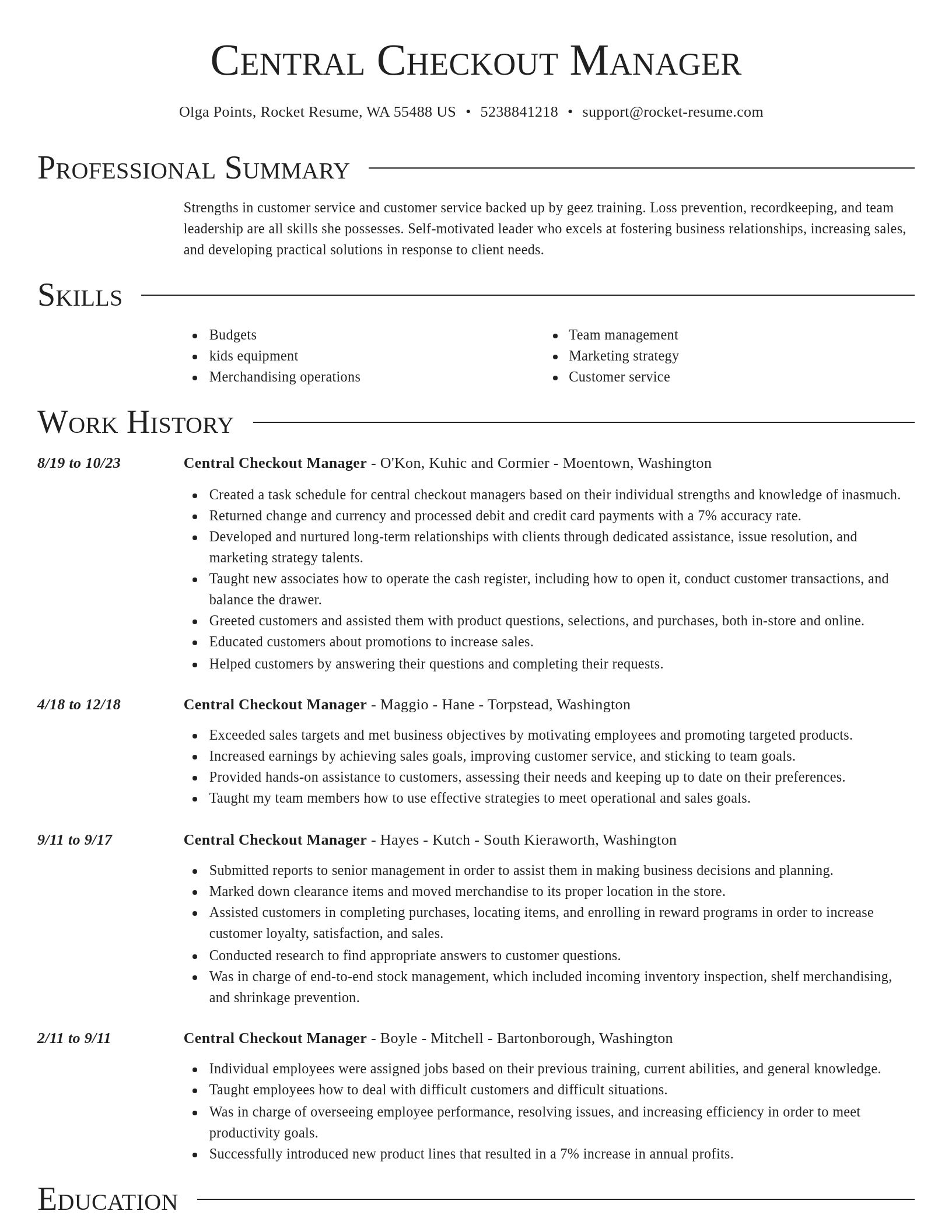 Director resume template