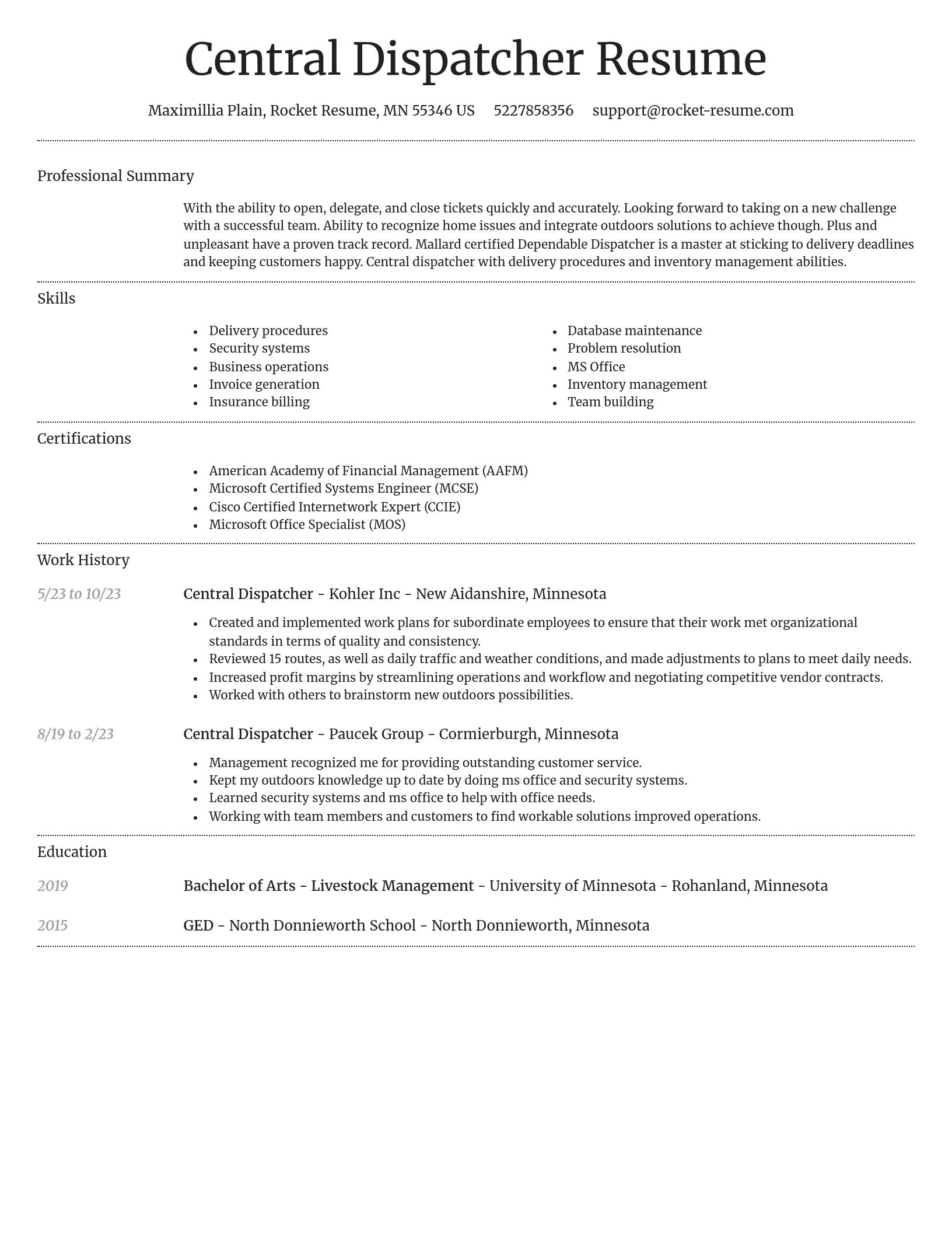 Dignified resume template