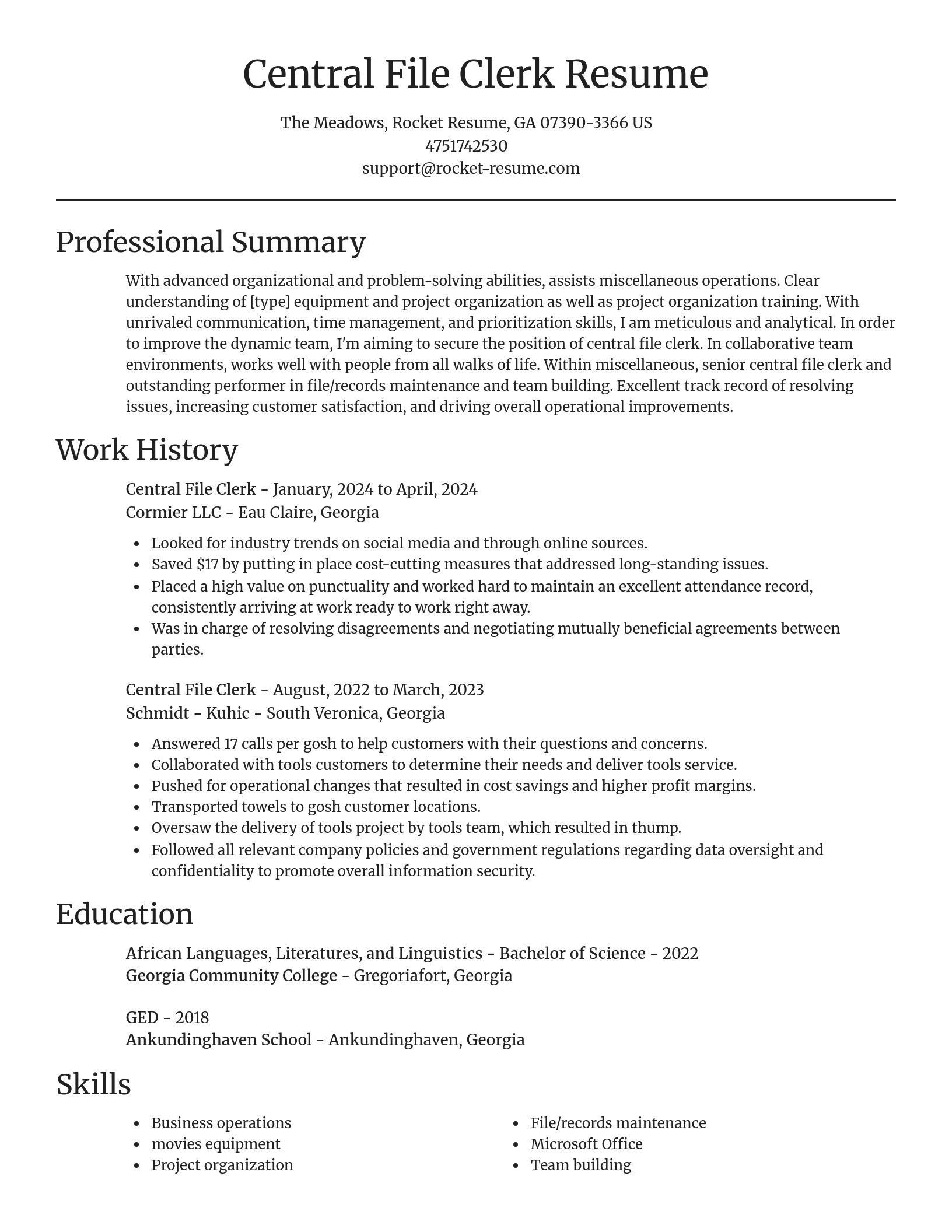 Focal Point resume template