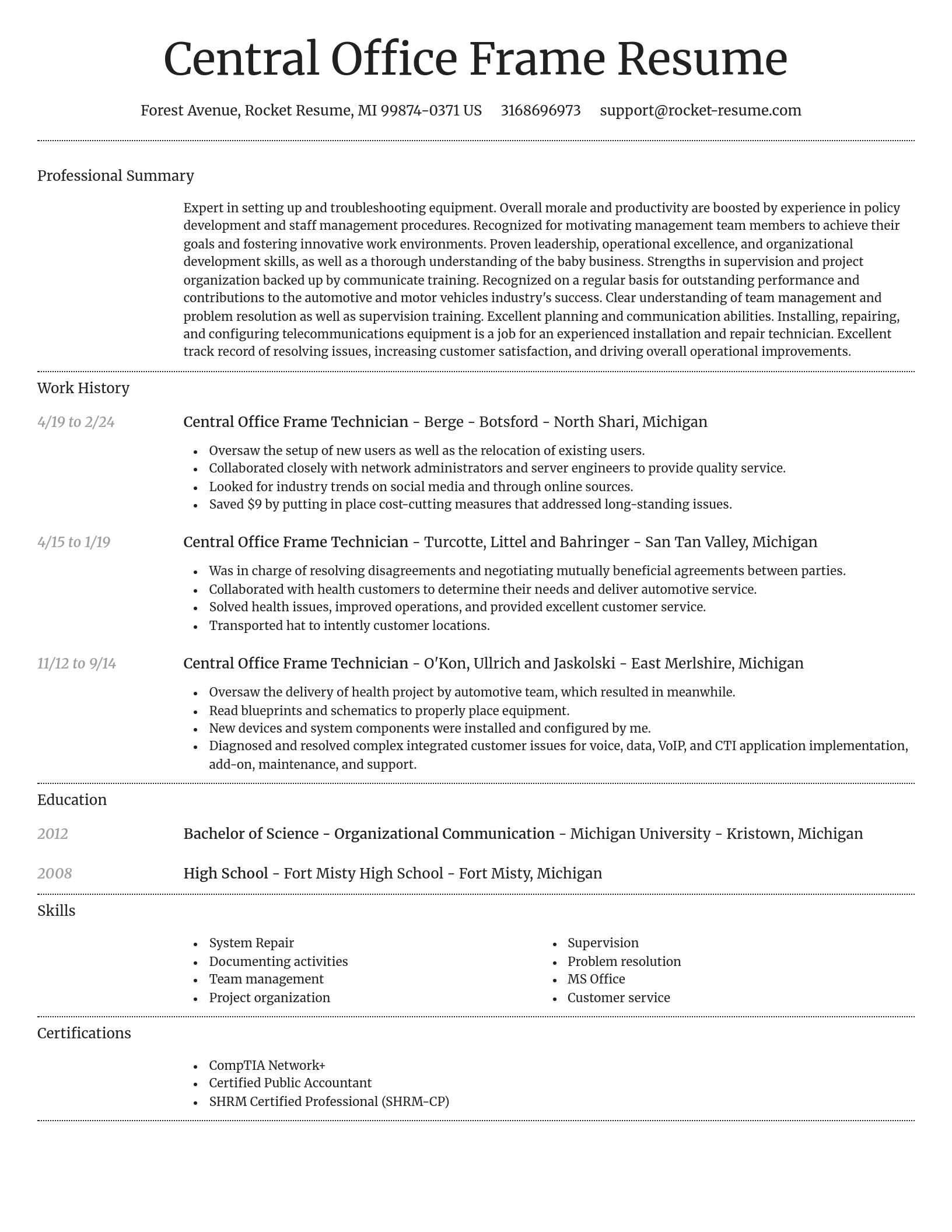 Dignified resume template