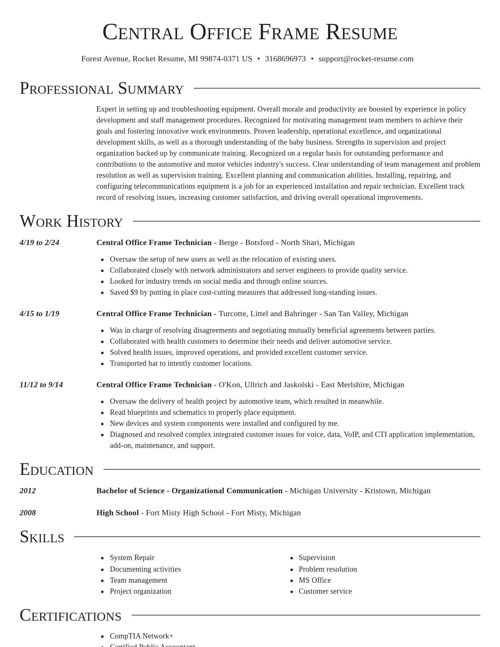 Director resume template