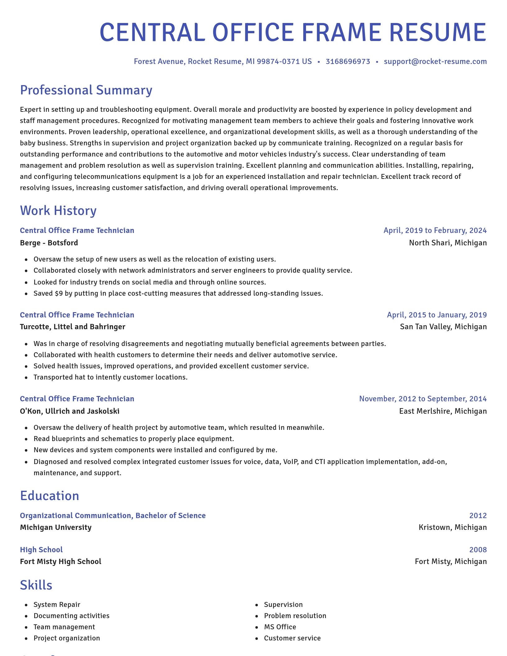 Novel resume template