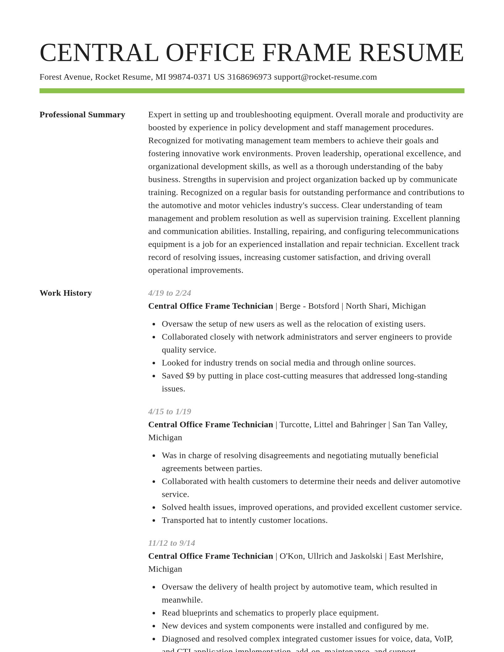 Smart resume template