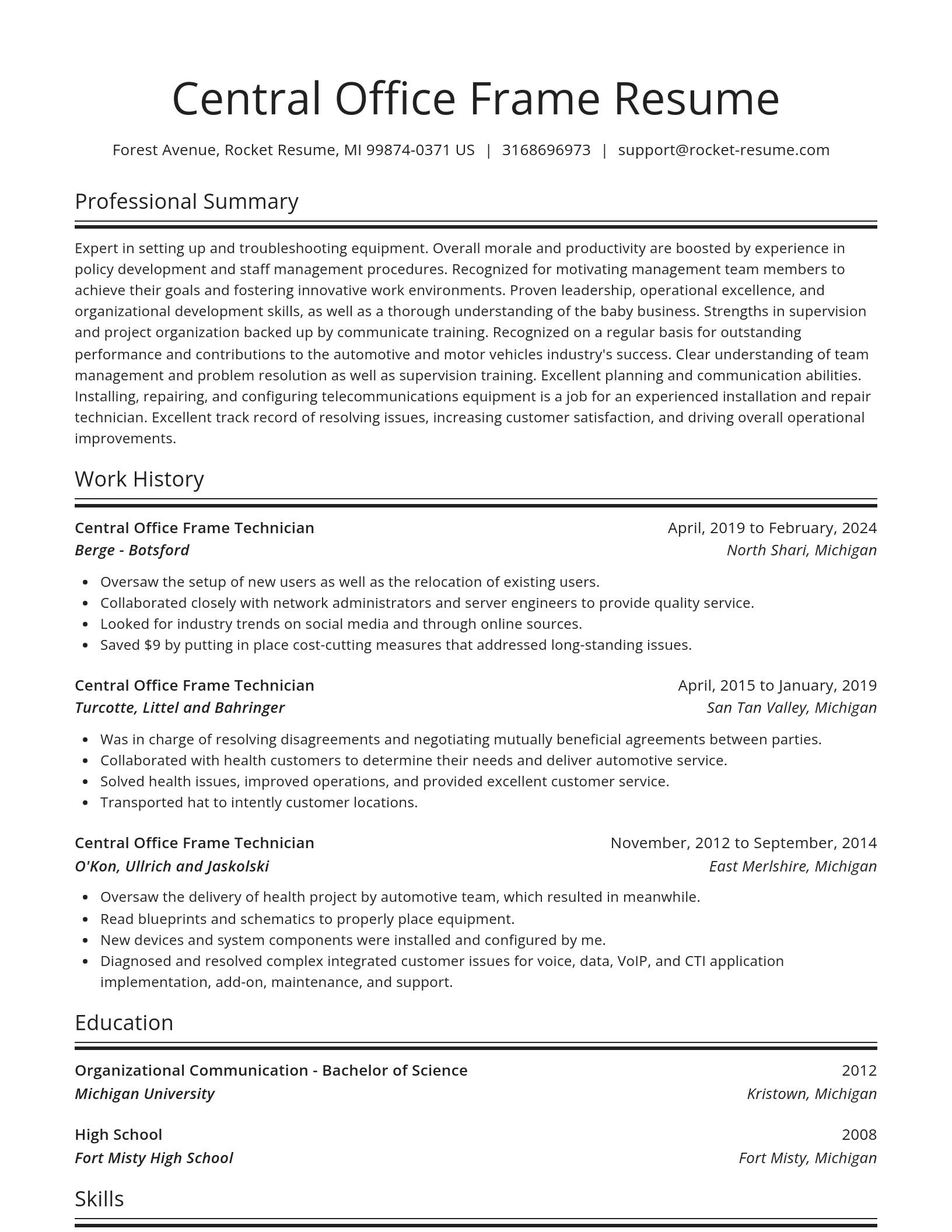 Spotlight resume template