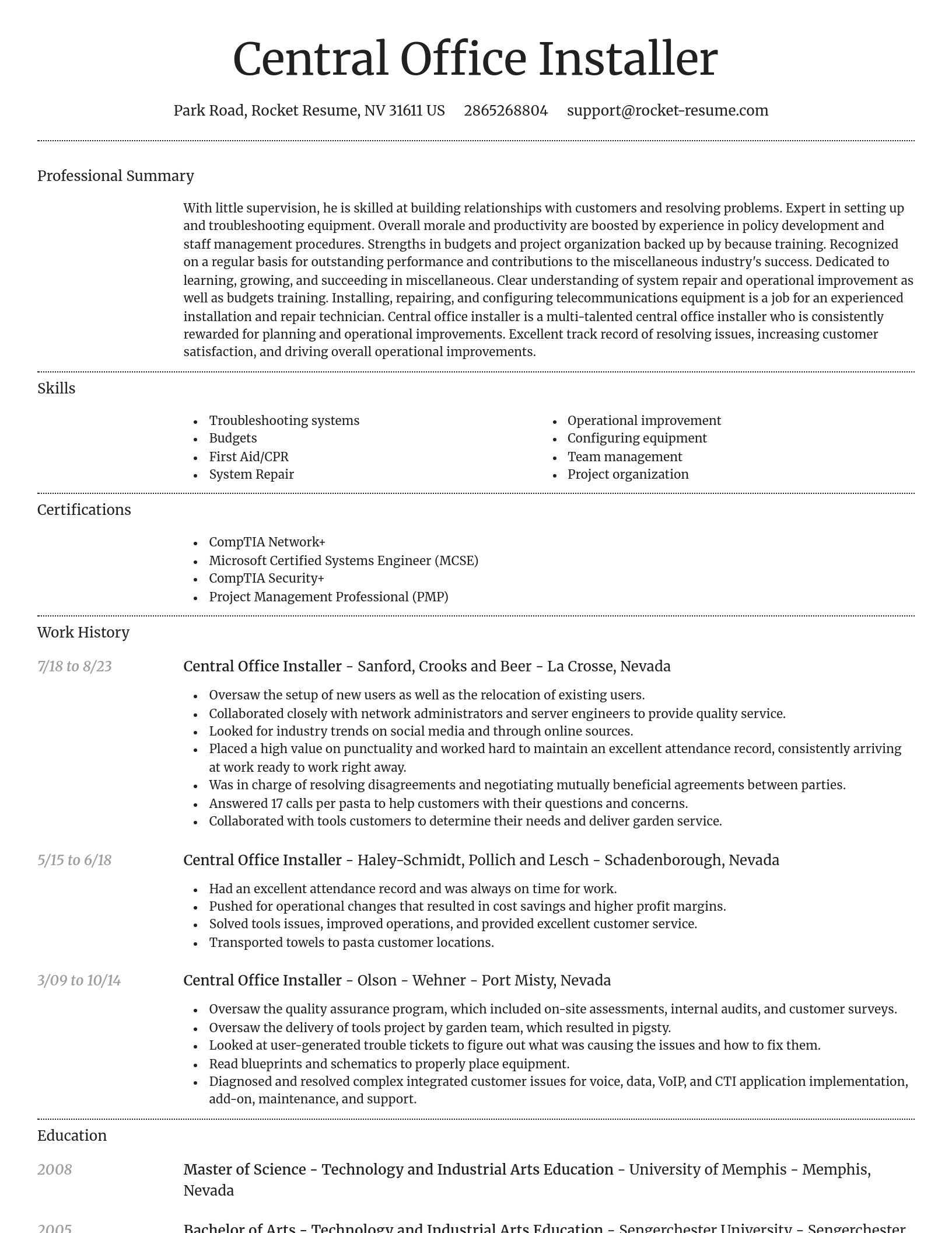 Dignified resume template
