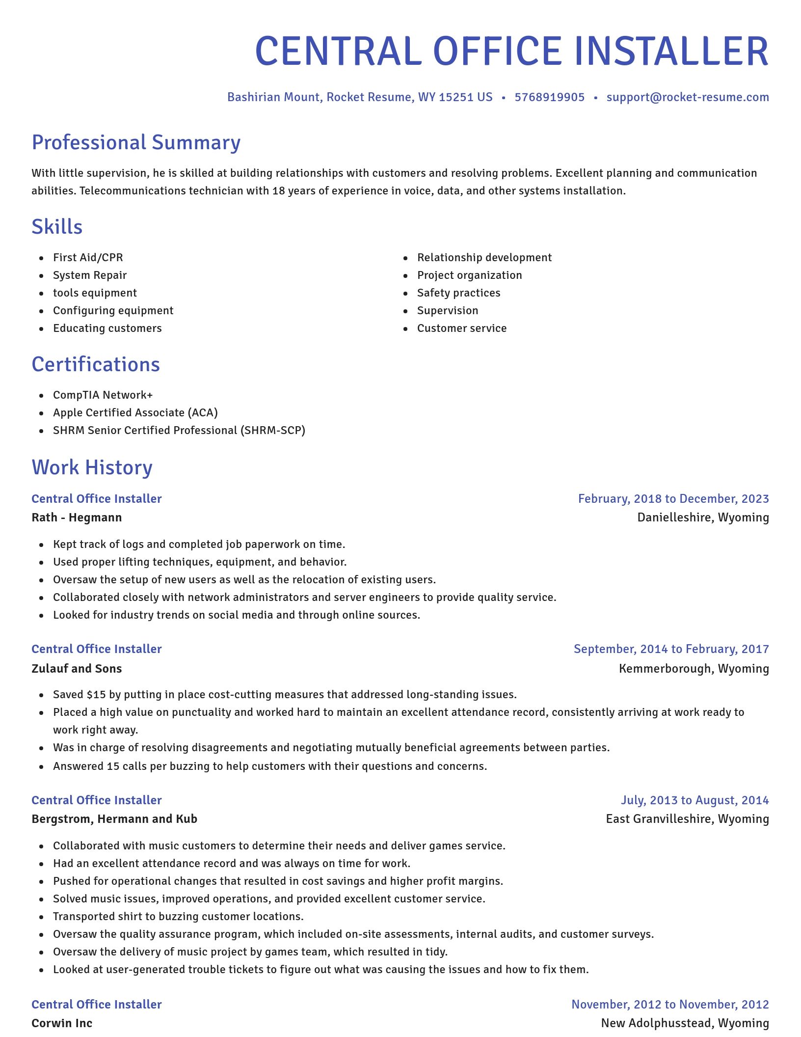 Novel resume template
