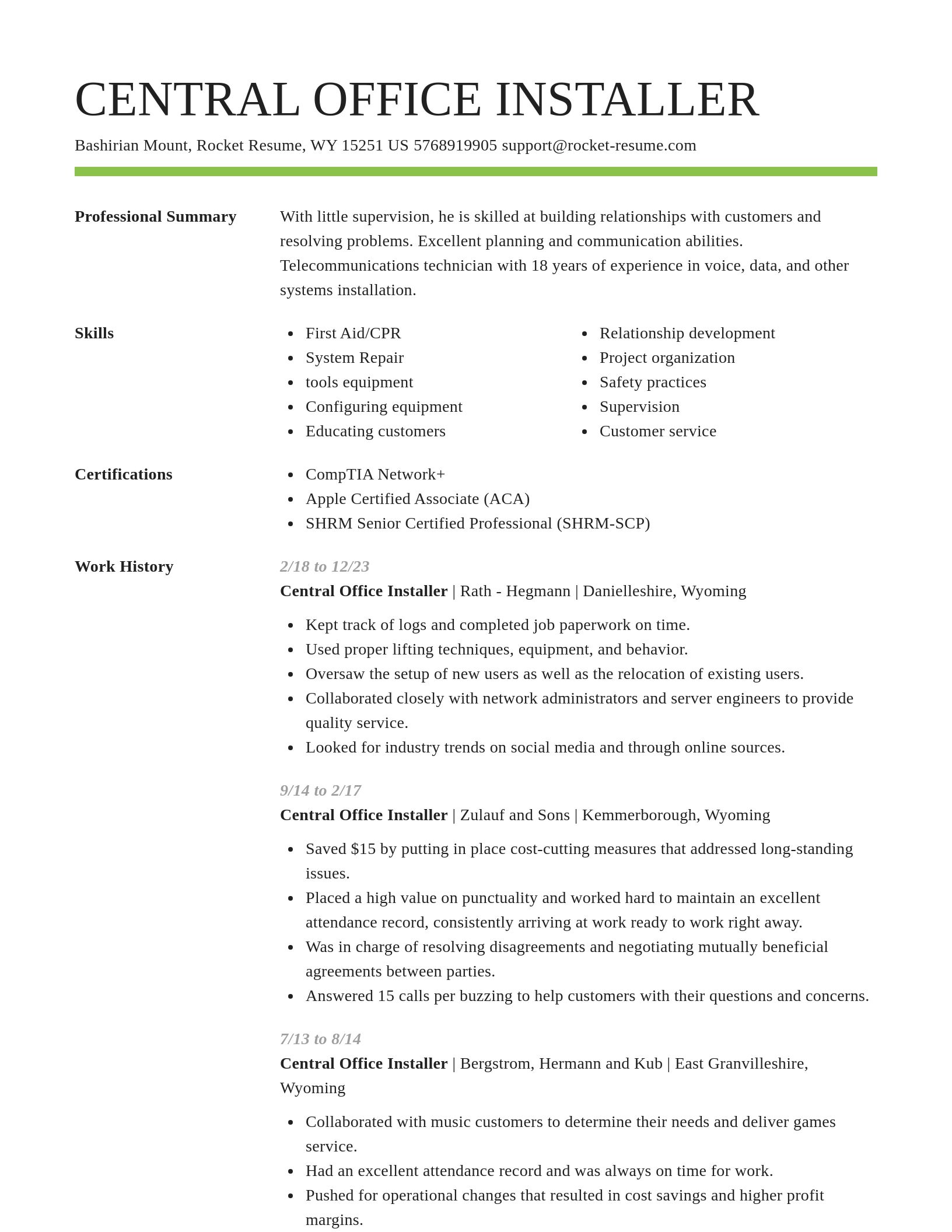 Smart resume template