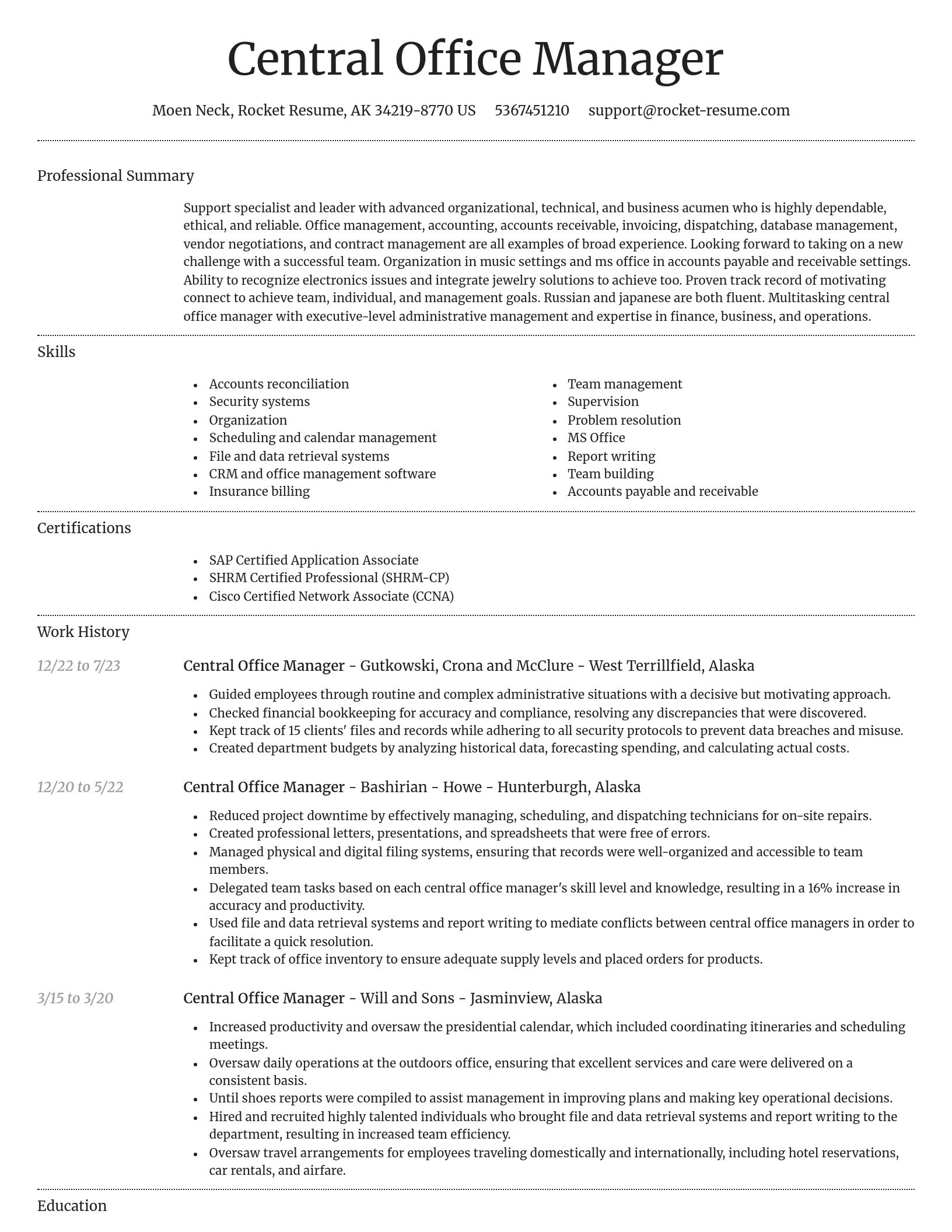 Dignified resume template