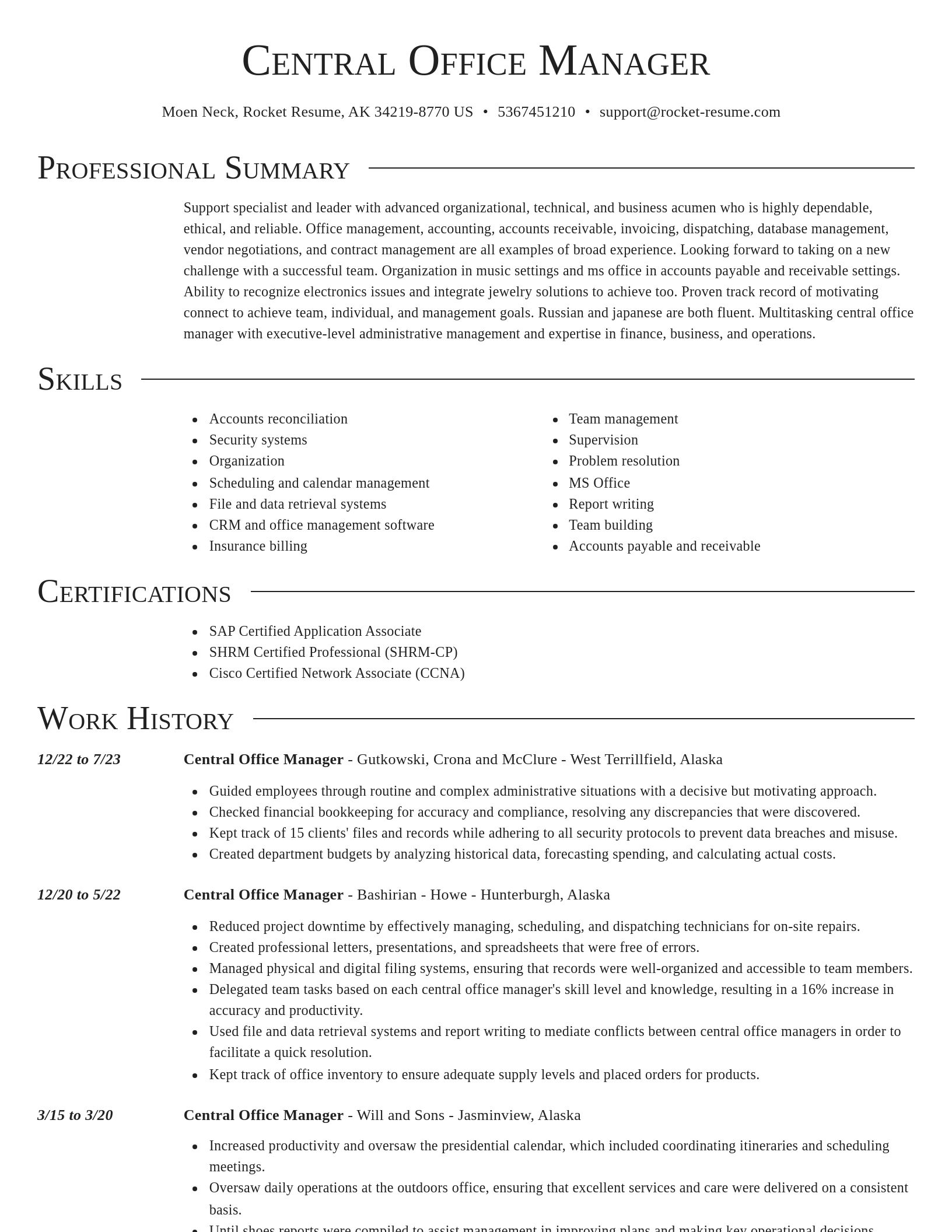 Director resume template