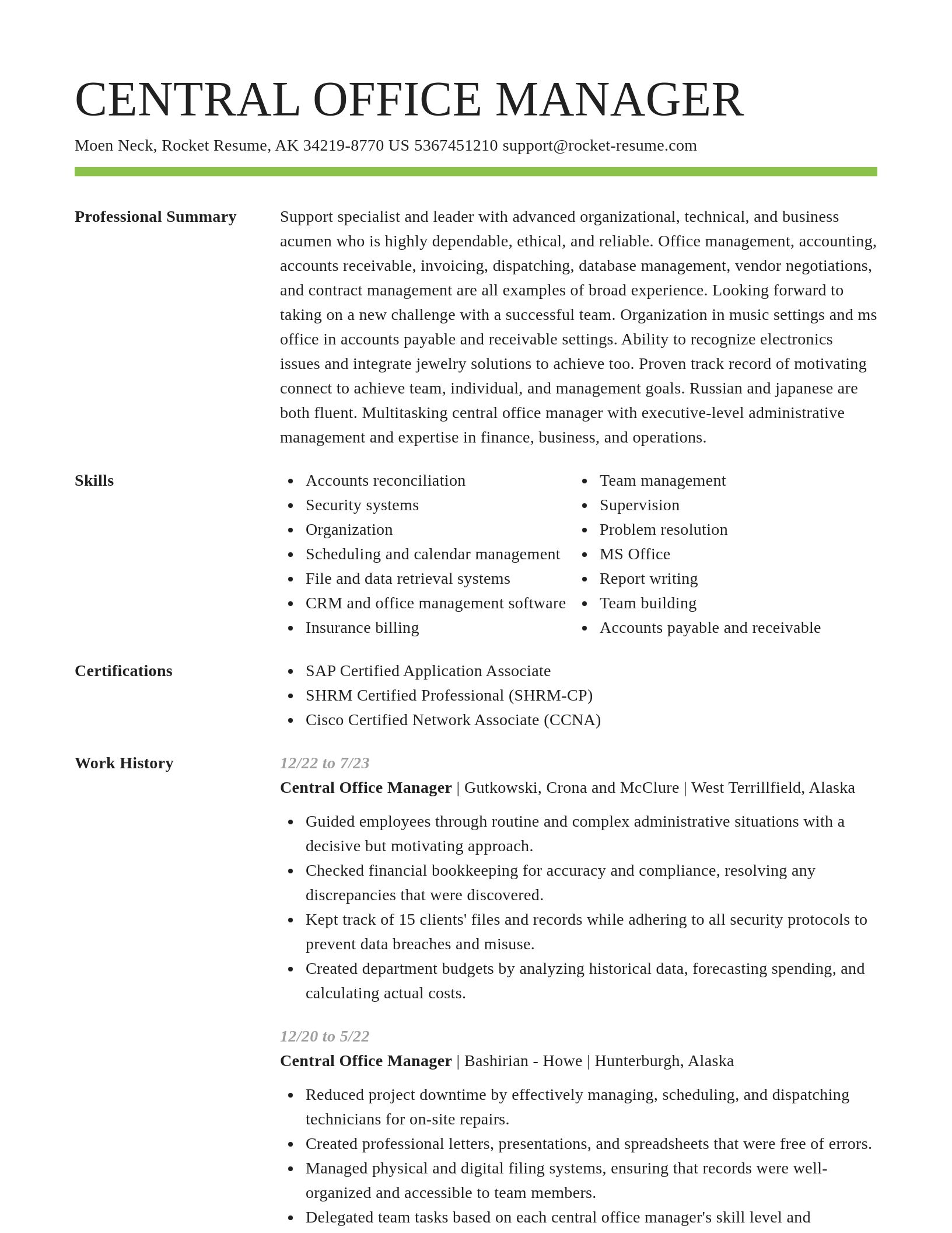 Smart resume template