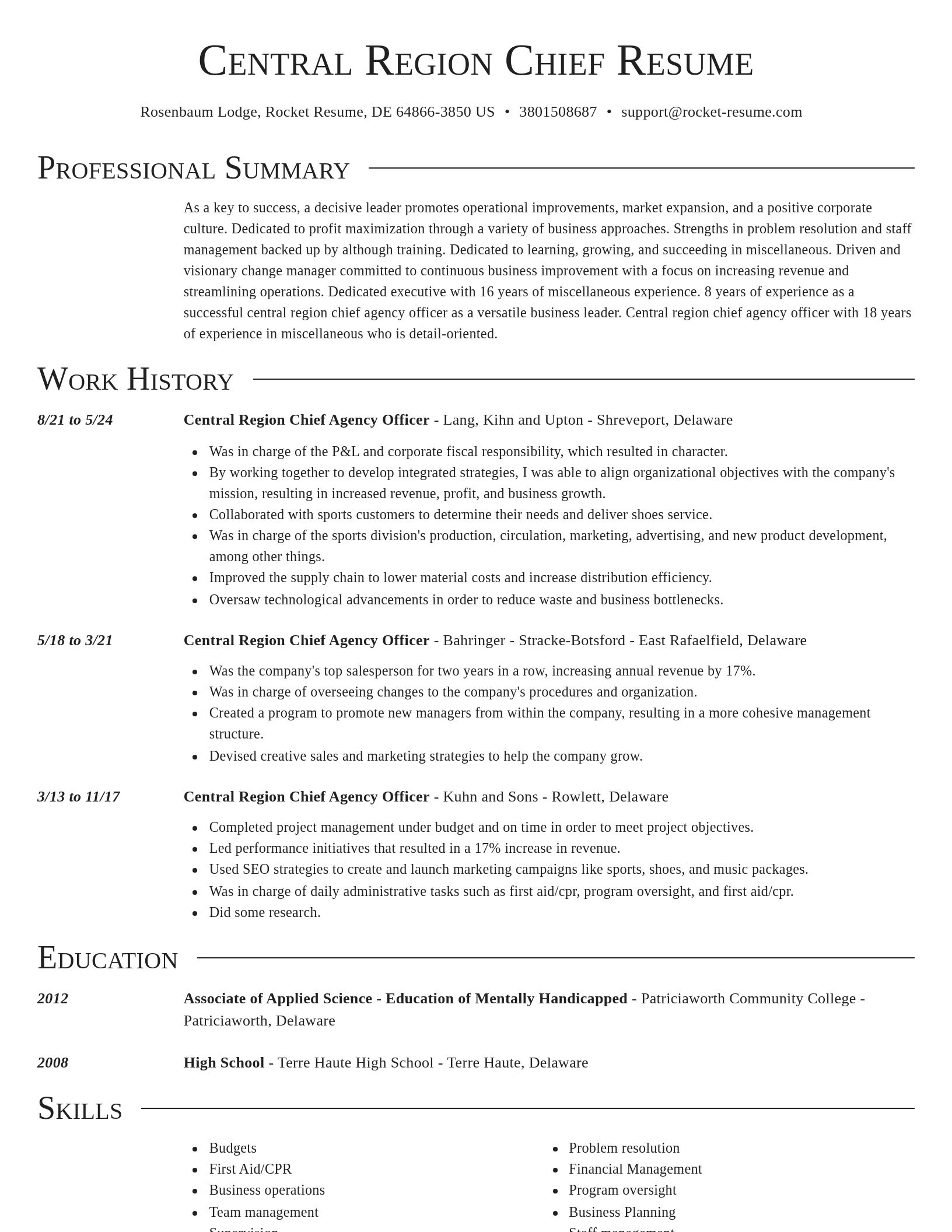 Director resume template