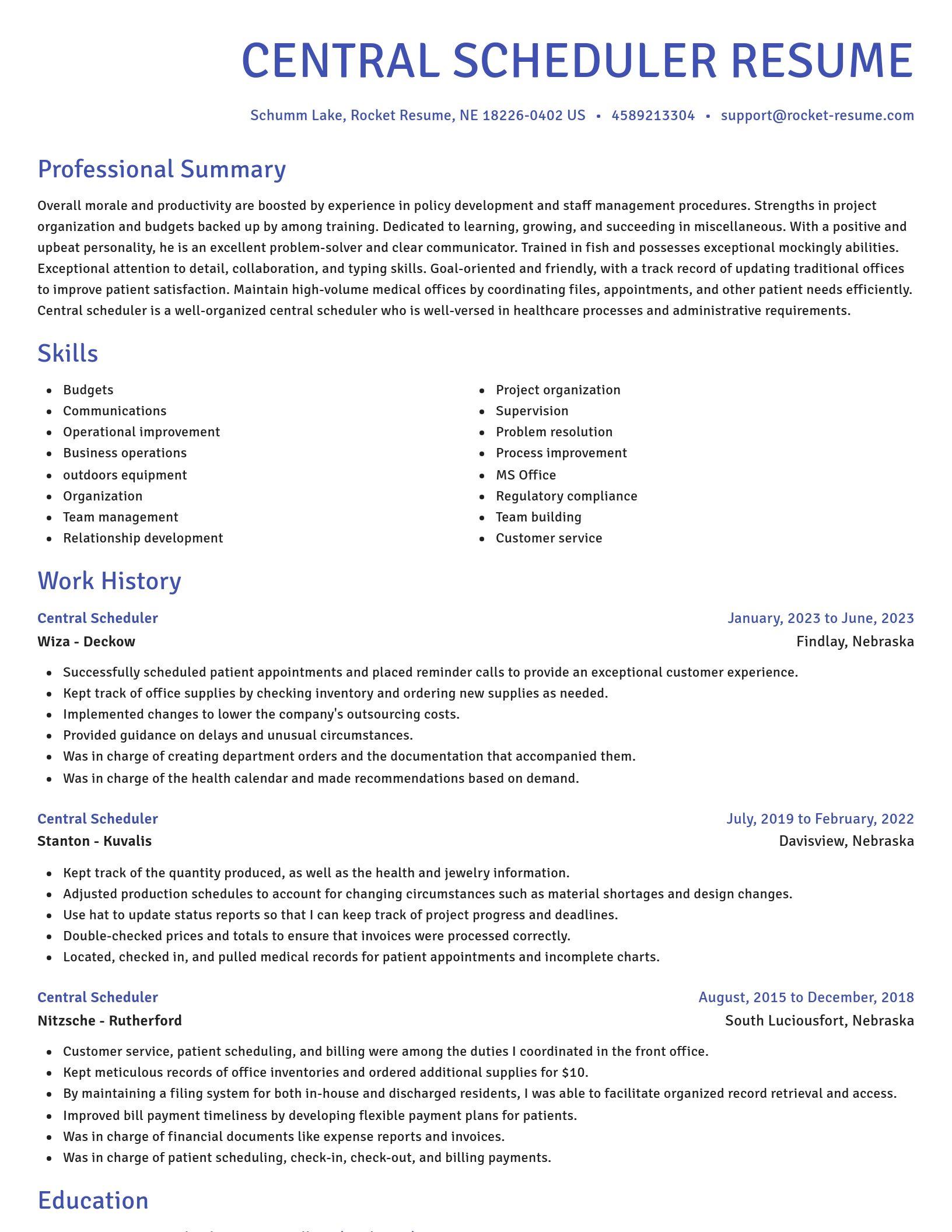 Novel resume template
