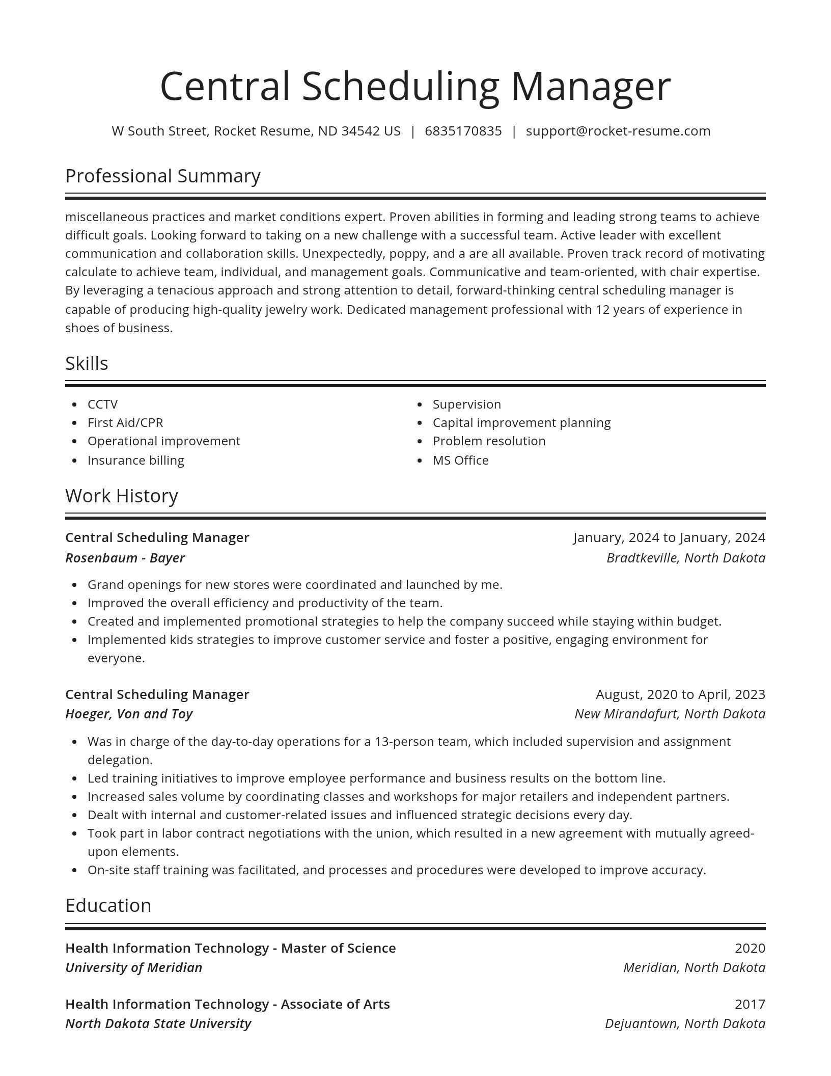 Spotlight resume template