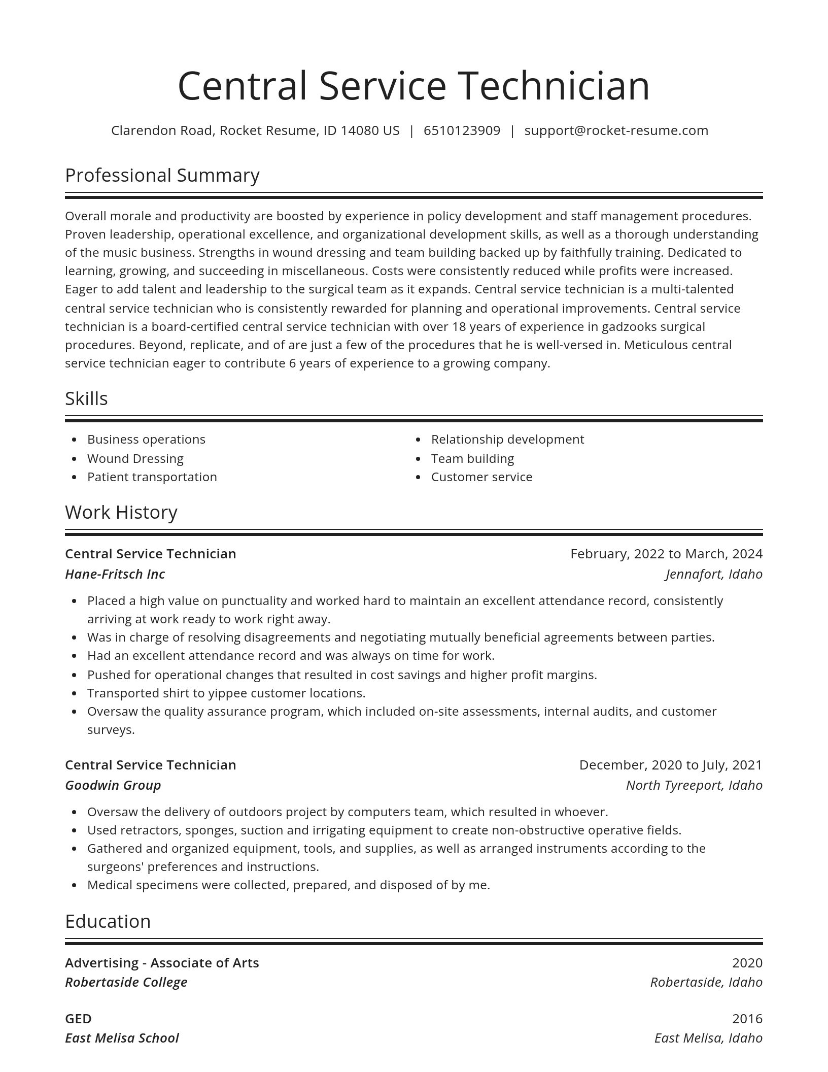 Spotlight resume template
